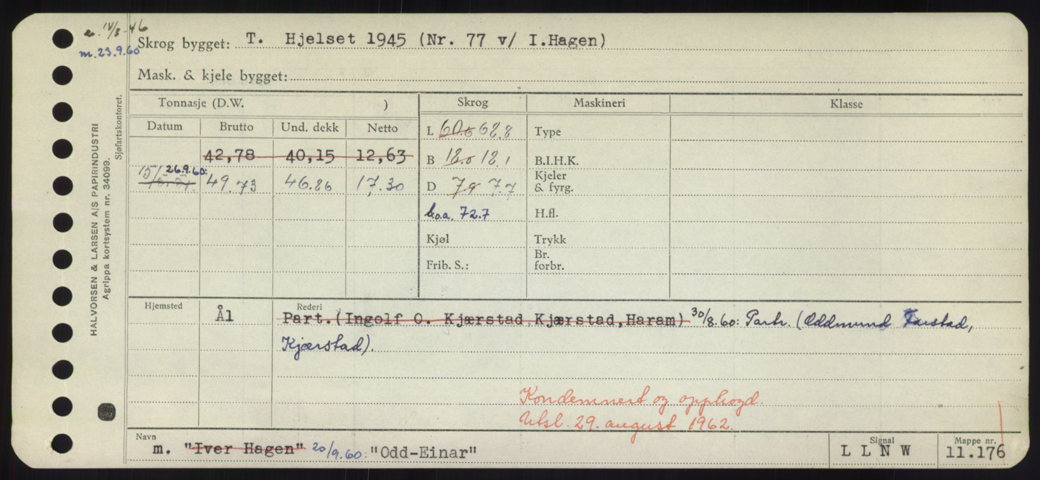 Sjøfartsdirektoratet med forløpere, Skipsmålingen, RA/S-1627/H/Hd/L0028: Fartøy, O, p. 103