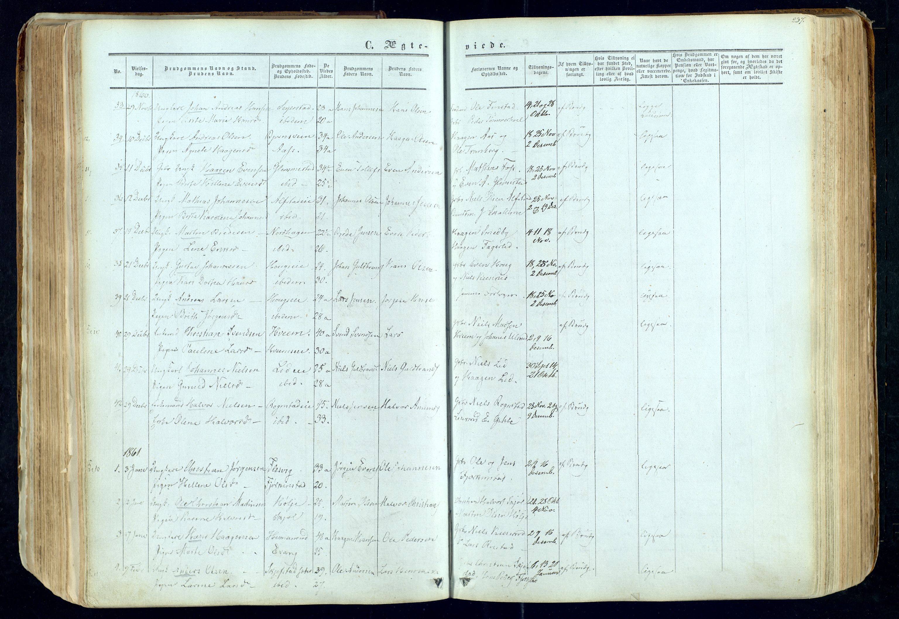 Østre Toten prestekontor, SAH/PREST-104/H/Ha/Haa/L0004: Parish register (official) no. 4, 1857-1865, p. 237