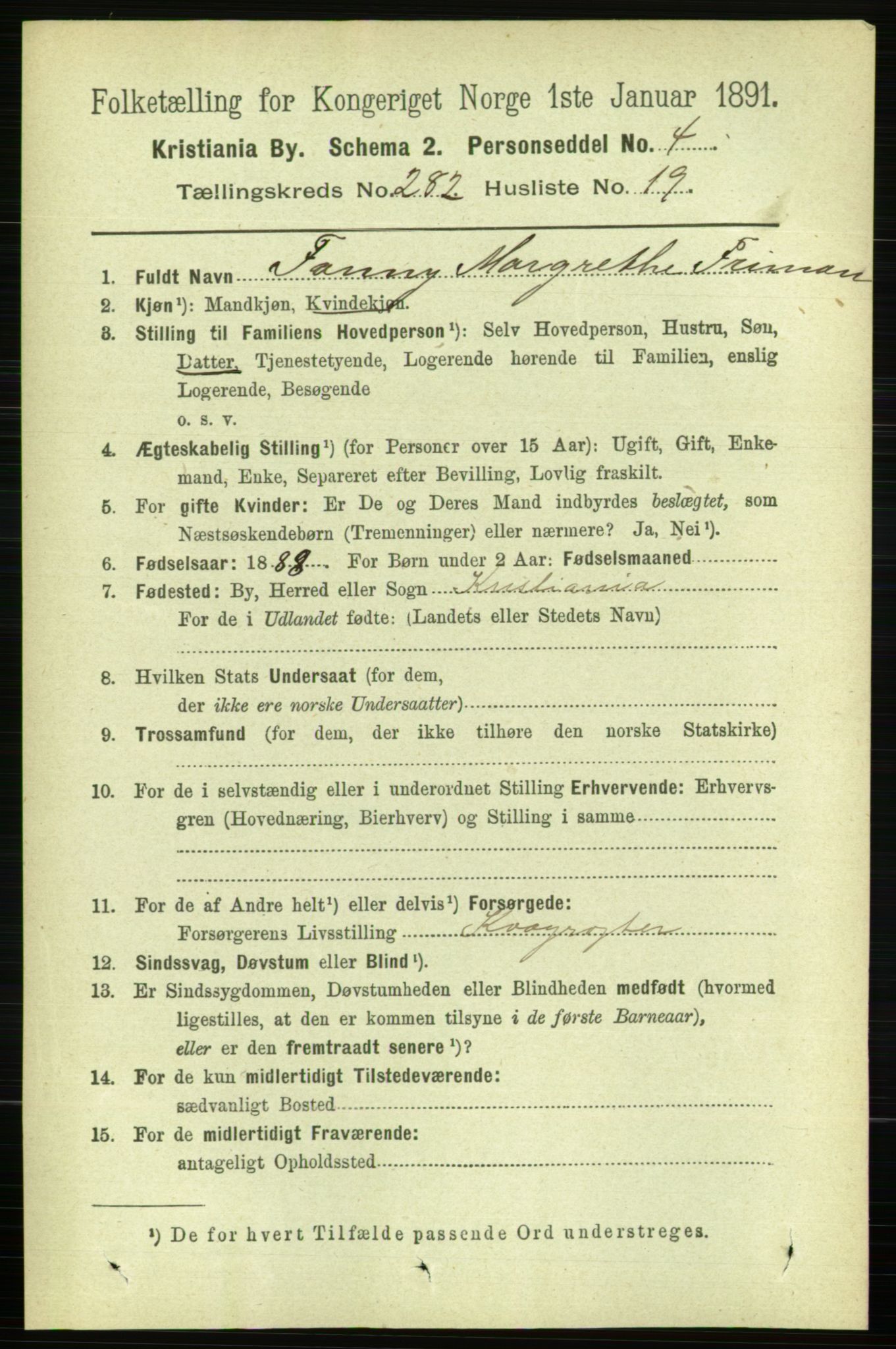 RA, 1891 census for 0301 Kristiania, 1891, p. 172290