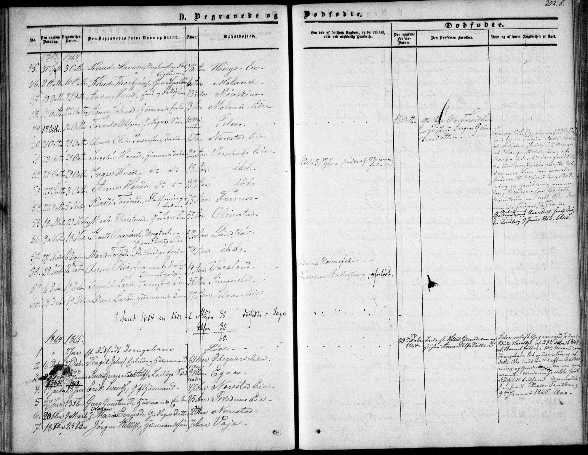 Gjerstad sokneprestkontor, SAK/1111-0014/F/Fa/Fab/L0003: Parish register (official) no. A 3, 1853-1878, p. 202
