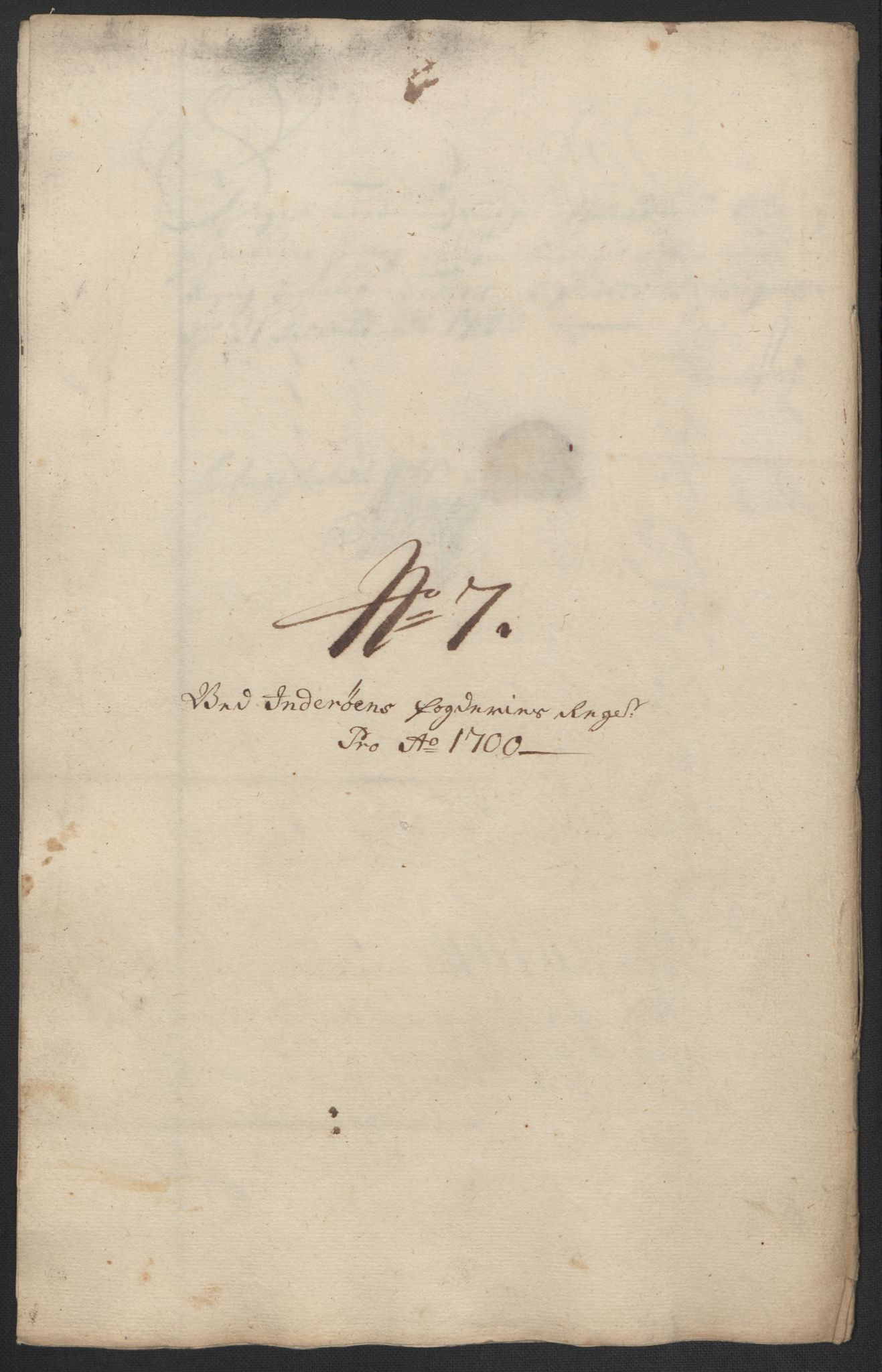 Rentekammeret inntil 1814, Reviderte regnskaper, Fogderegnskap, AV/RA-EA-4092/R63/L4311: Fogderegnskap Inderøy, 1700, p. 103