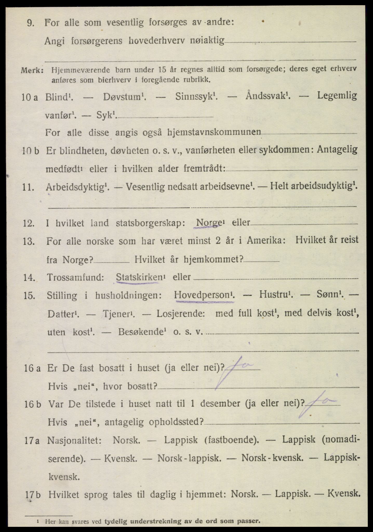 SAT, 1920 census for Verdal, 1920, p. 3730