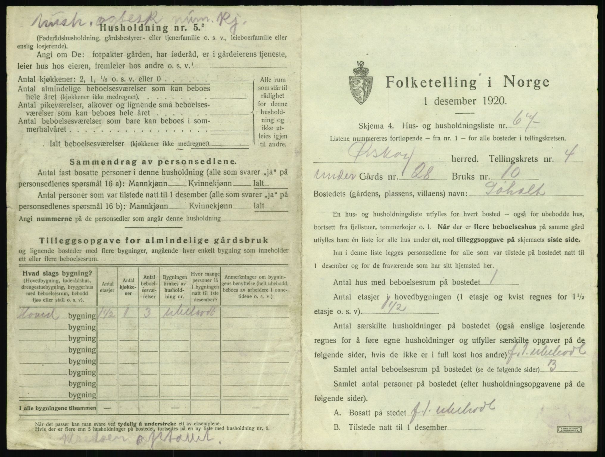 SAT, 1920 census for Ørskog, 1920, p. 430