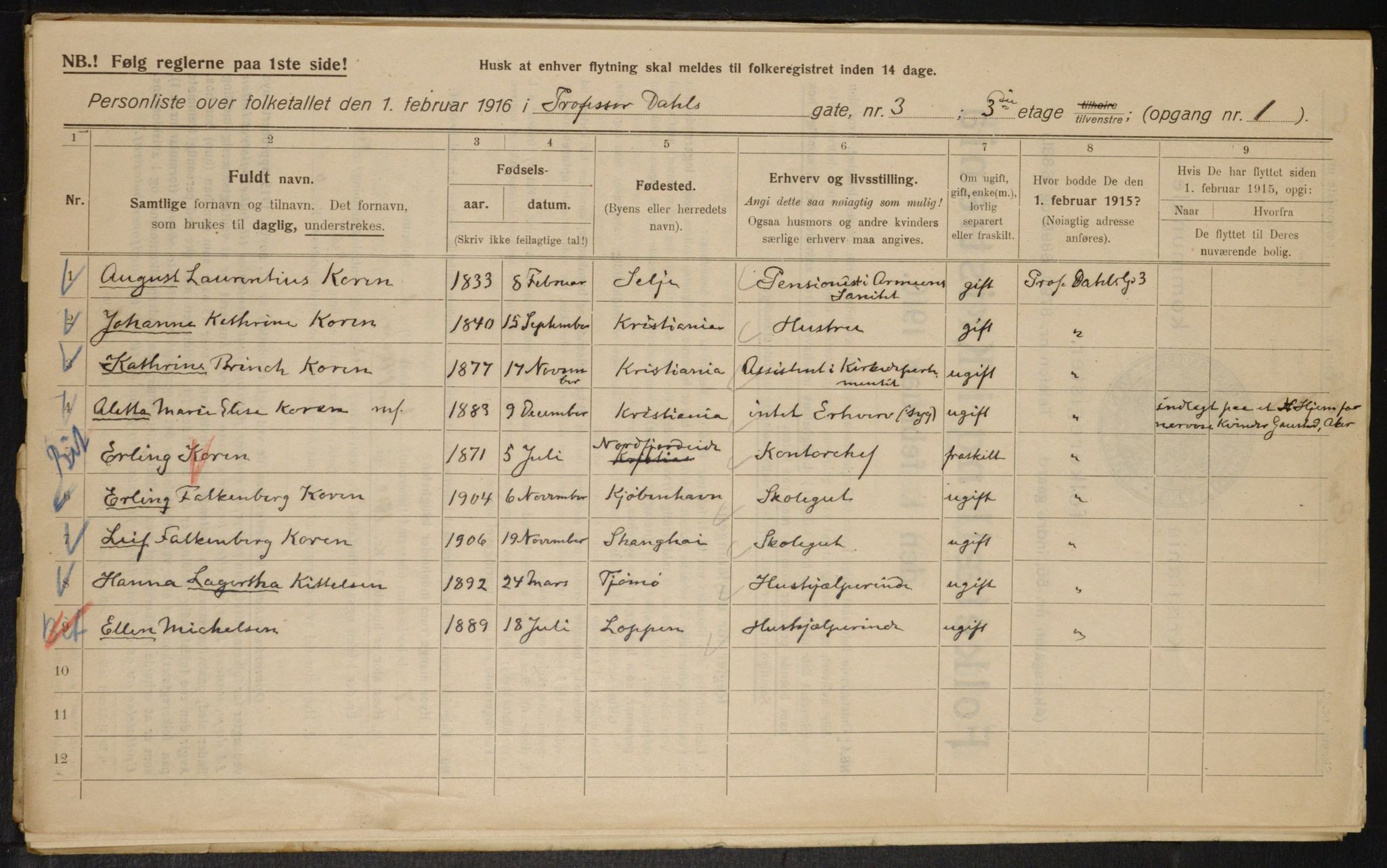 OBA, Municipal Census 1916 for Kristiania, 1916, p. 83625