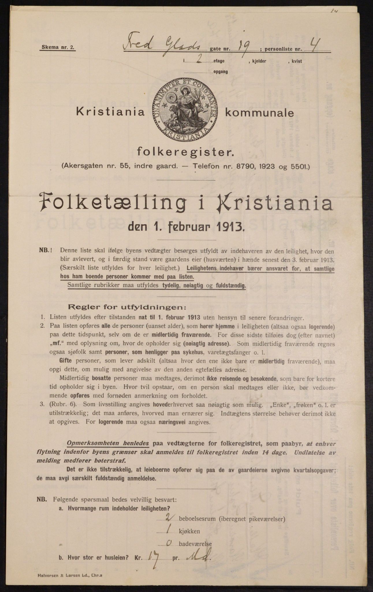 OBA, Municipal Census 1913 for Kristiania, 1913, p. 26758