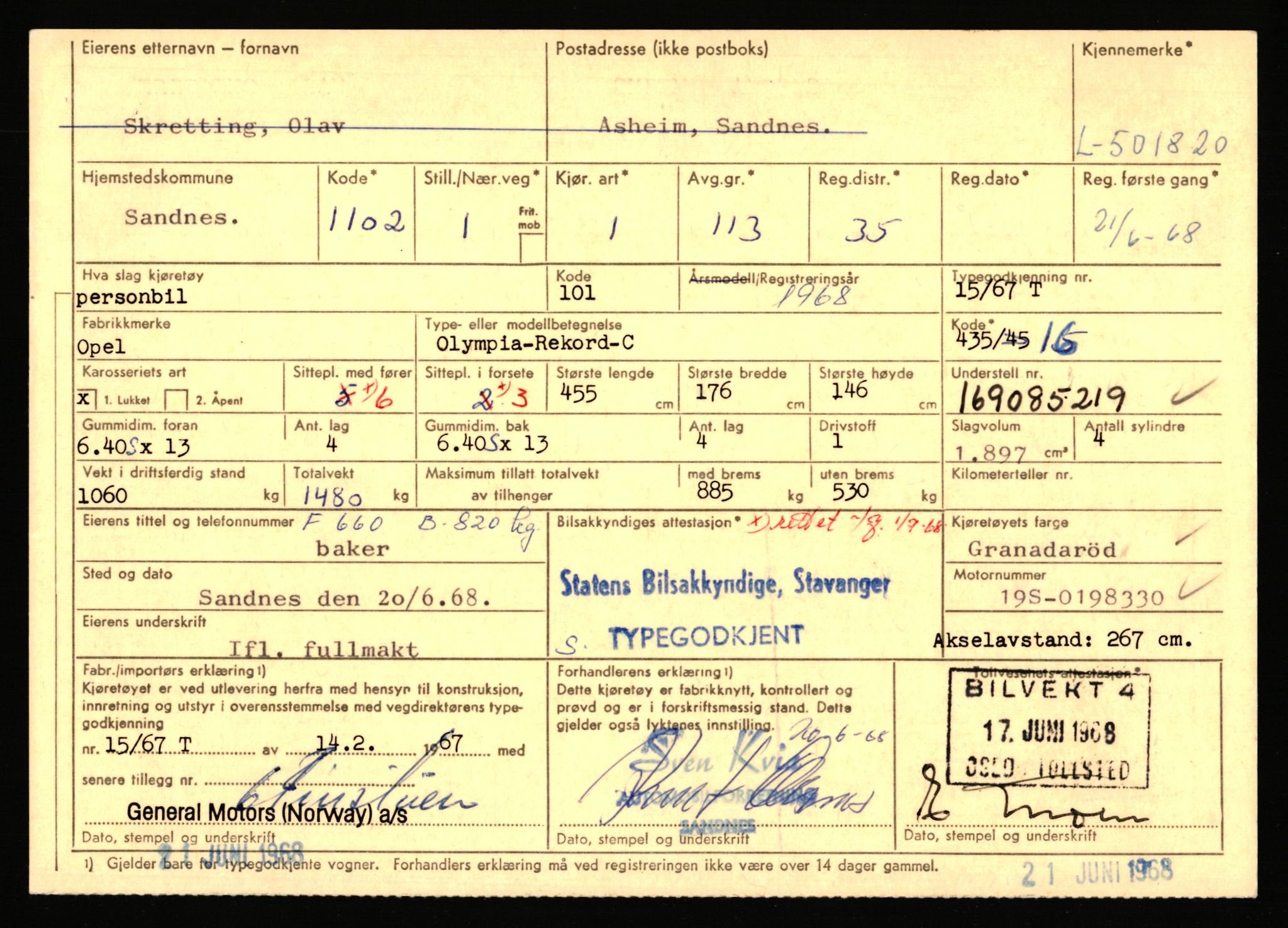 Stavanger trafikkstasjon, AV/SAST-A-101942/0/F/L0077: L-500000 - L-502999, 1930-1971, p. 1241