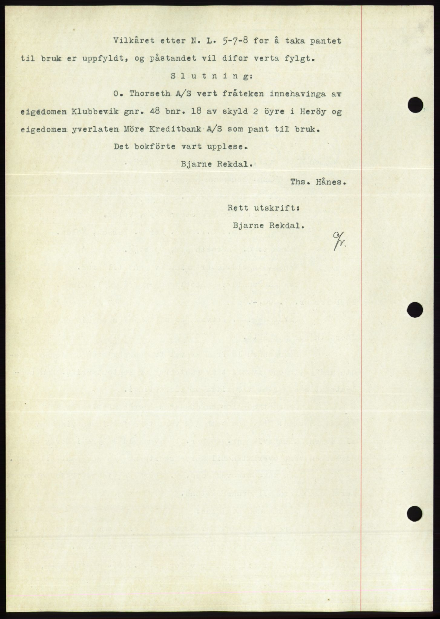 Søre Sunnmøre sorenskriveri, AV/SAT-A-4122/1/2/2C/L0060: Mortgage book no. 54, 1935-1936, Deed date: 05.02.1936