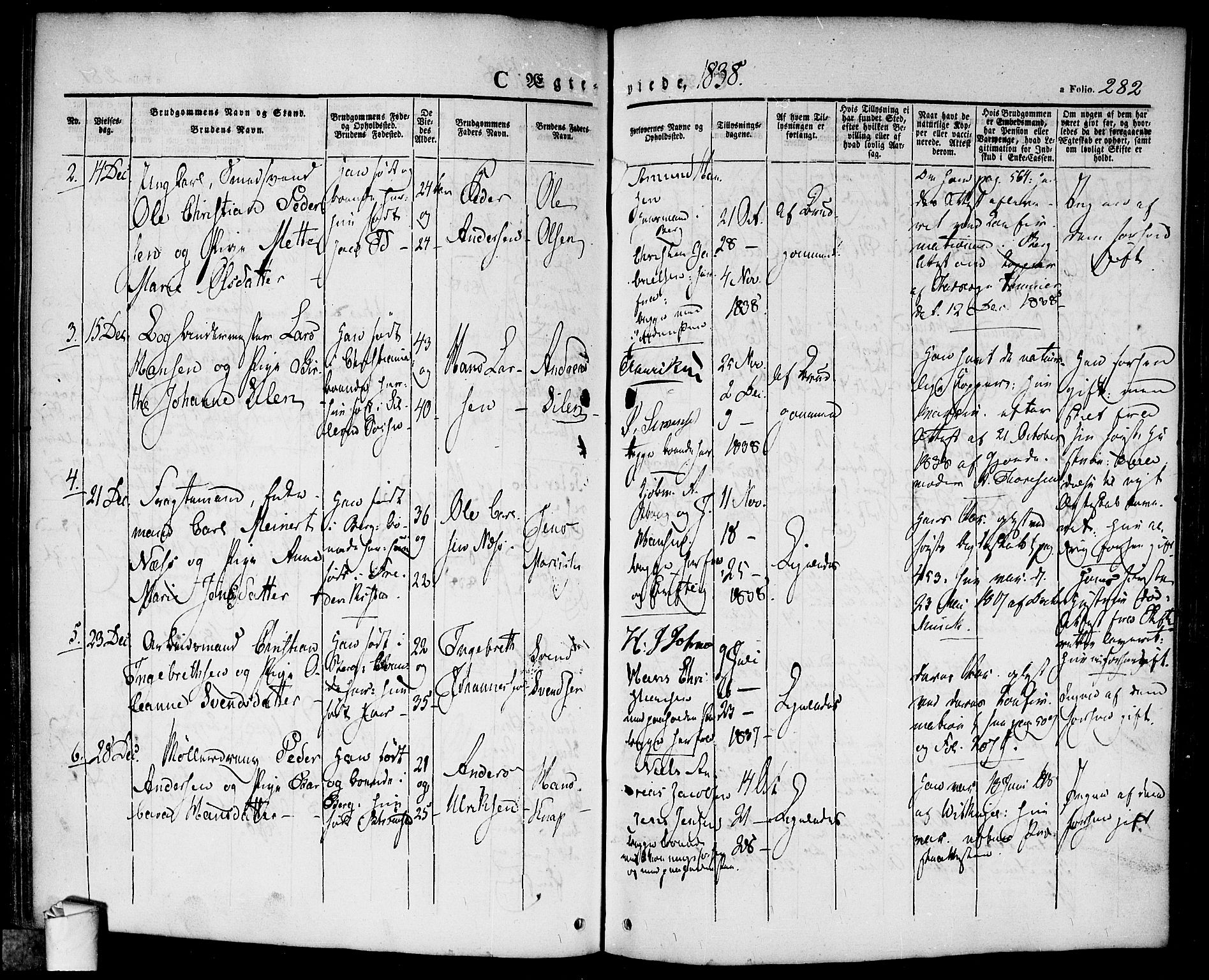 Halden prestekontor Kirkebøker, AV/SAO-A-10909/F/Fa/L0005: Parish register (official) no. I 5, 1834-1845, p. 282