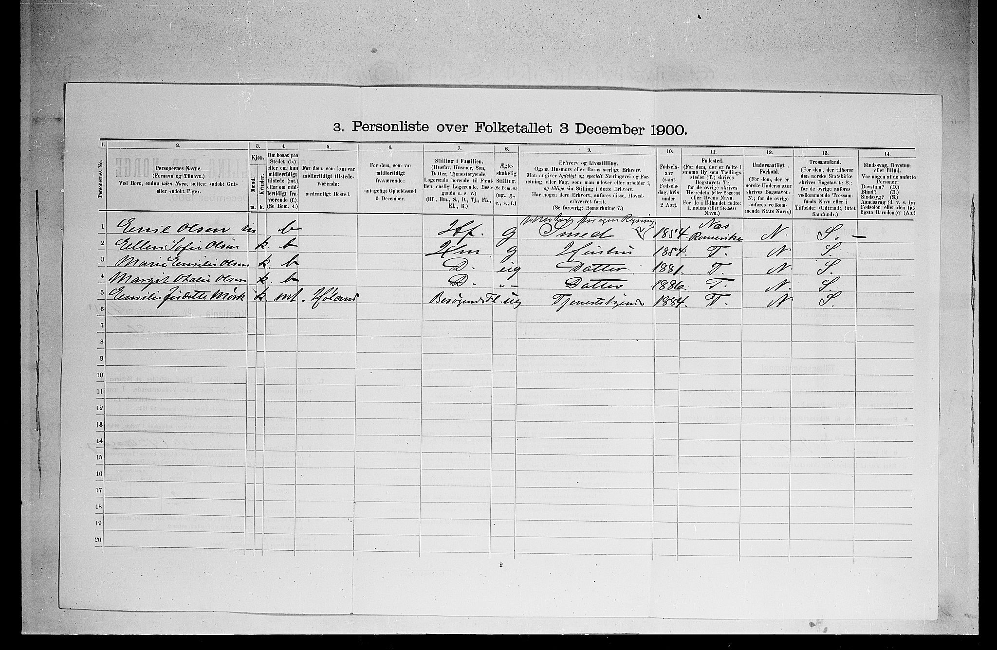 SAO, 1900 census for Kristiania, 1900, p. 13166