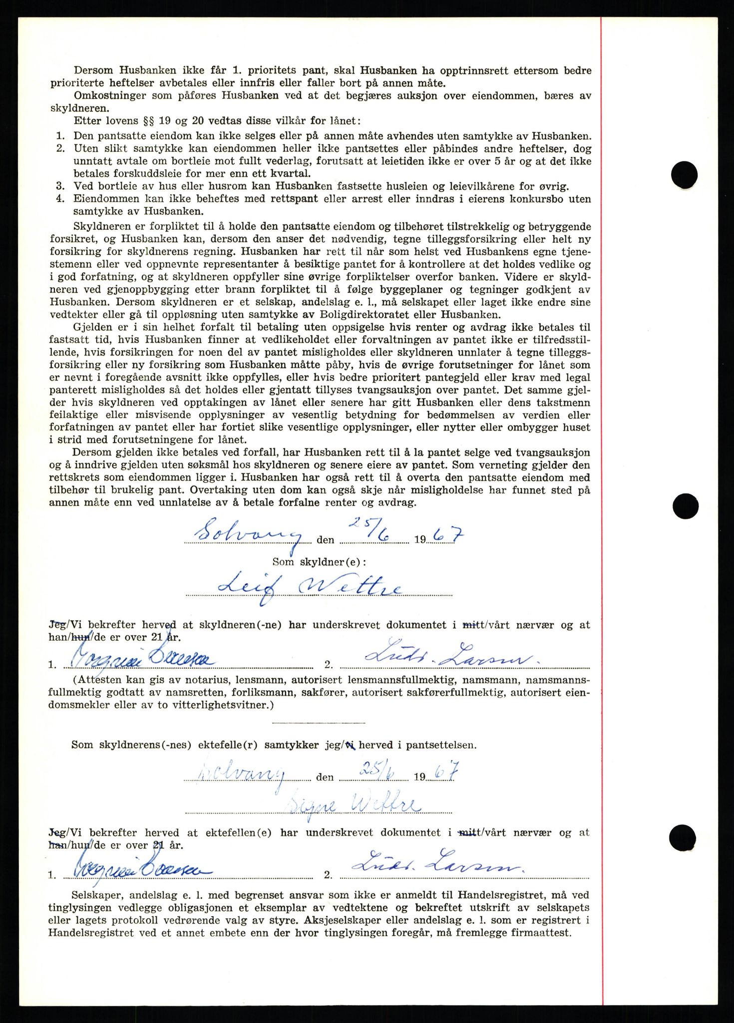 Nord-Hedmark sorenskriveri, SAH/TING-012/H/Hb/Hbf/L0071: Mortgage book no. B71, 1967-1967, Diary no: : 2937/1967
