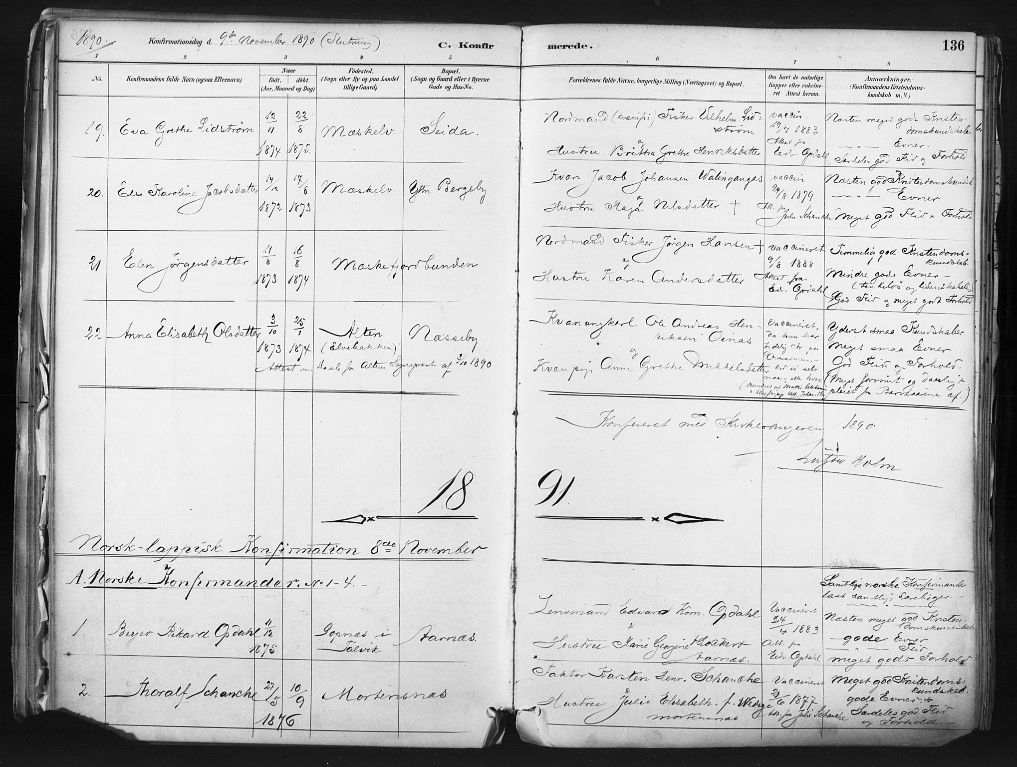 Nesseby sokneprestkontor, SATØ/S-1330/H/Ha/L0006kirke: Parish register (official) no. 6, 1885-1985, p. 136