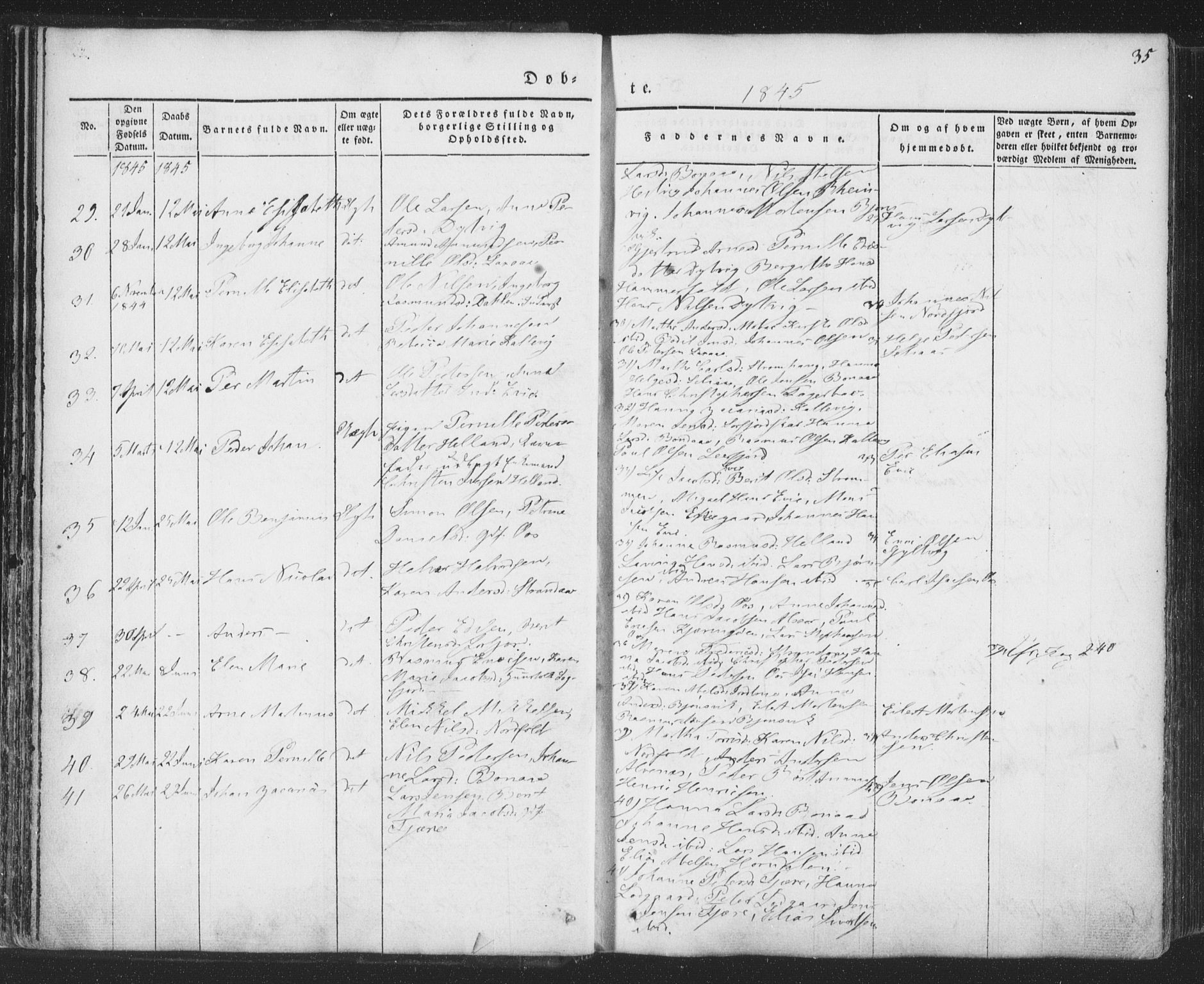 Ministerialprotokoller, klokkerbøker og fødselsregistre - Nordland, SAT/A-1459/853/L0769: Parish register (official) no. 853A08, 1836-1856, p. 35