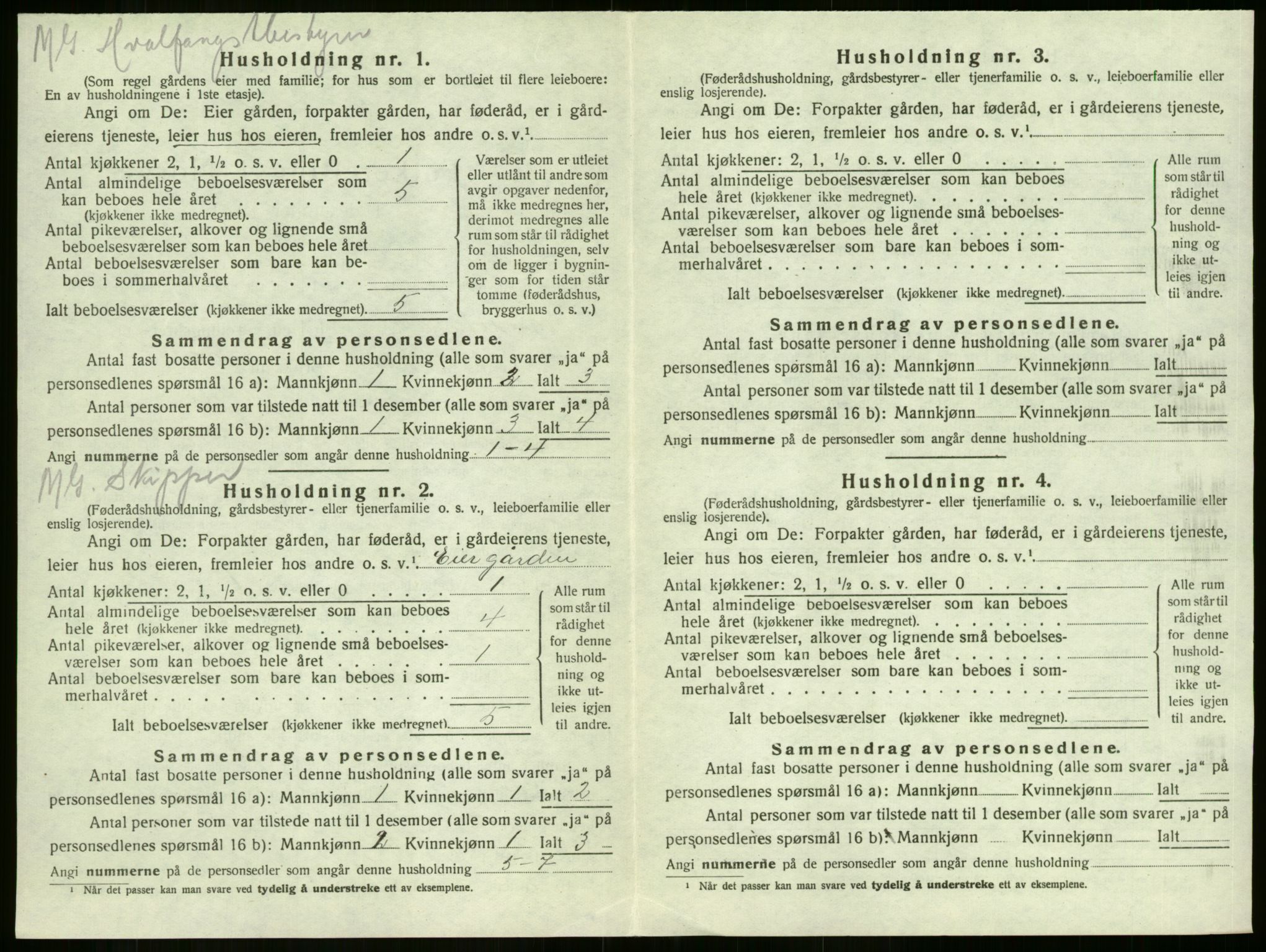 SAKO, 1920 census for Sandeherred, 1920, p. 3225