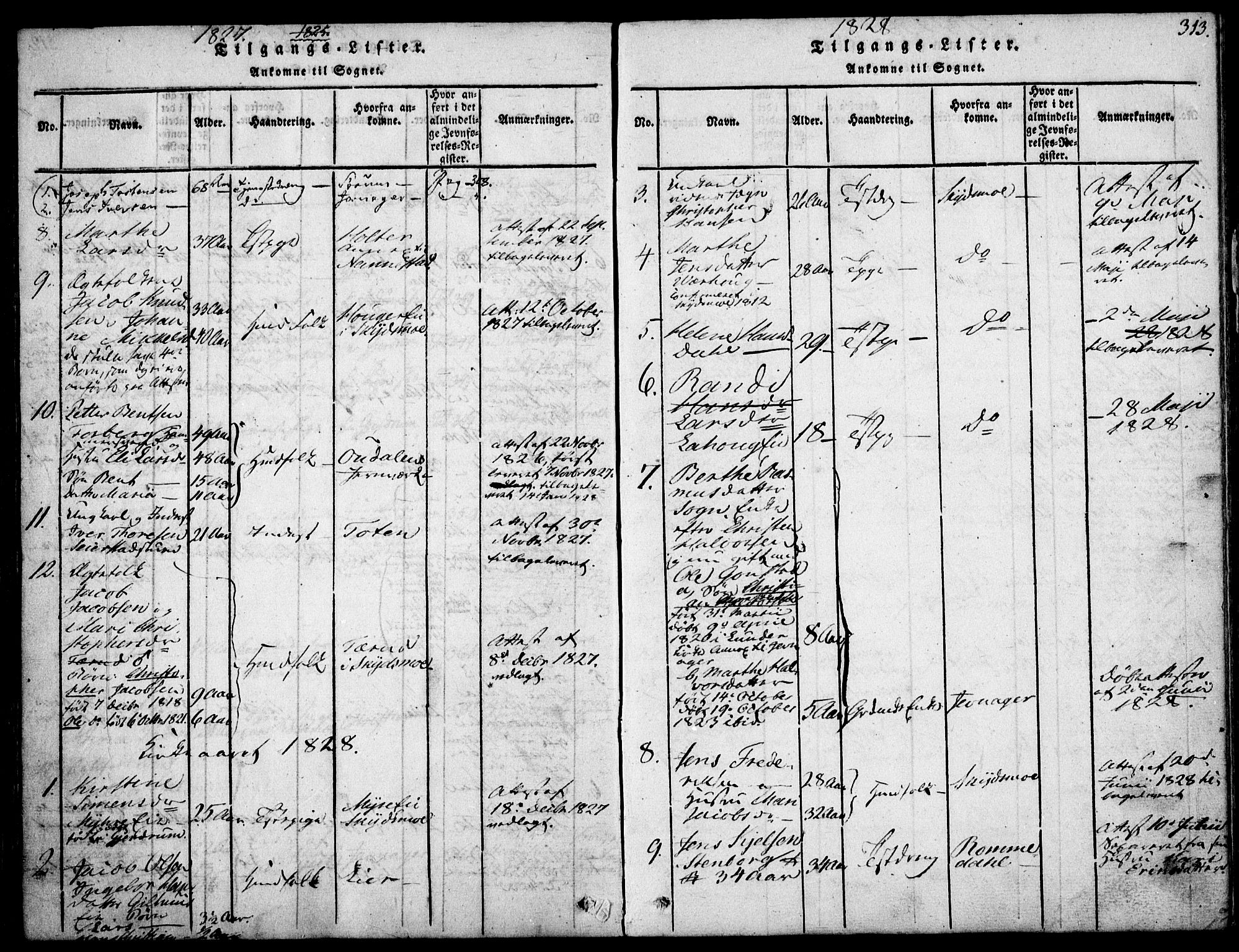 Nittedal prestekontor Kirkebøker, AV/SAO-A-10365a/F/Fa/L0003: Parish register (official) no. I 3, 1814-1836, p. 313