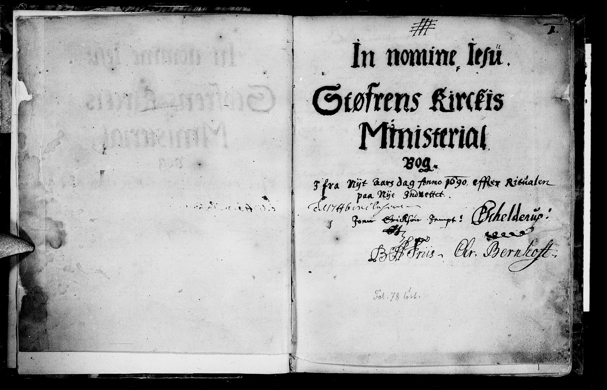 Ministerialprotokoller, klokkerbøker og fødselsregistre - Sør-Trøndelag, SAT/A-1456/687/L0990: Parish register (official) no. 687A01, 1690-1746, p. 1