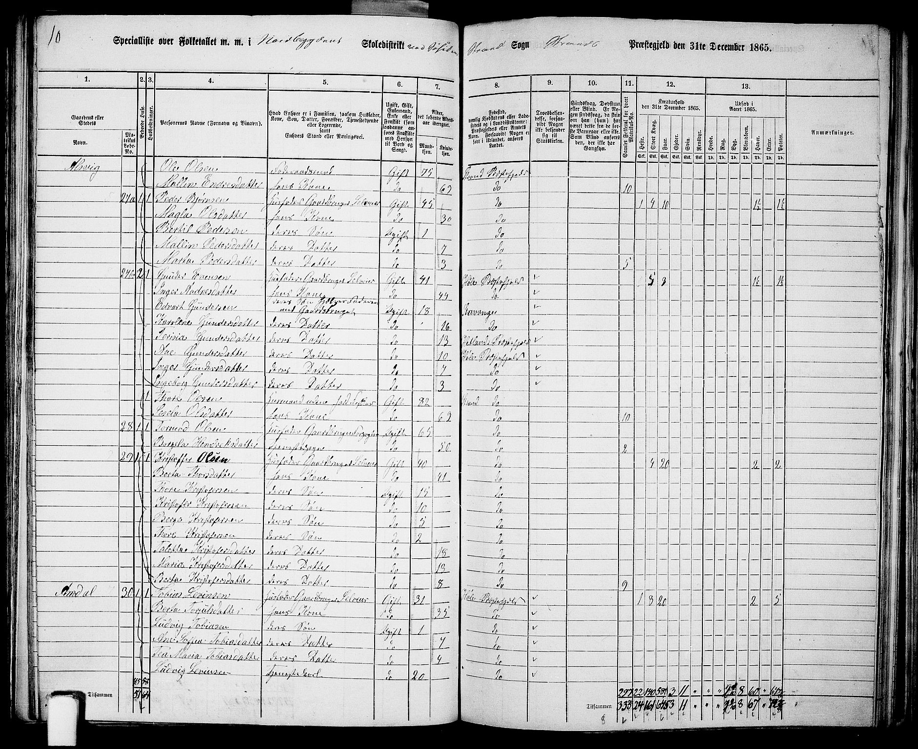 RA, 1865 census for Strand, 1865, p. 16