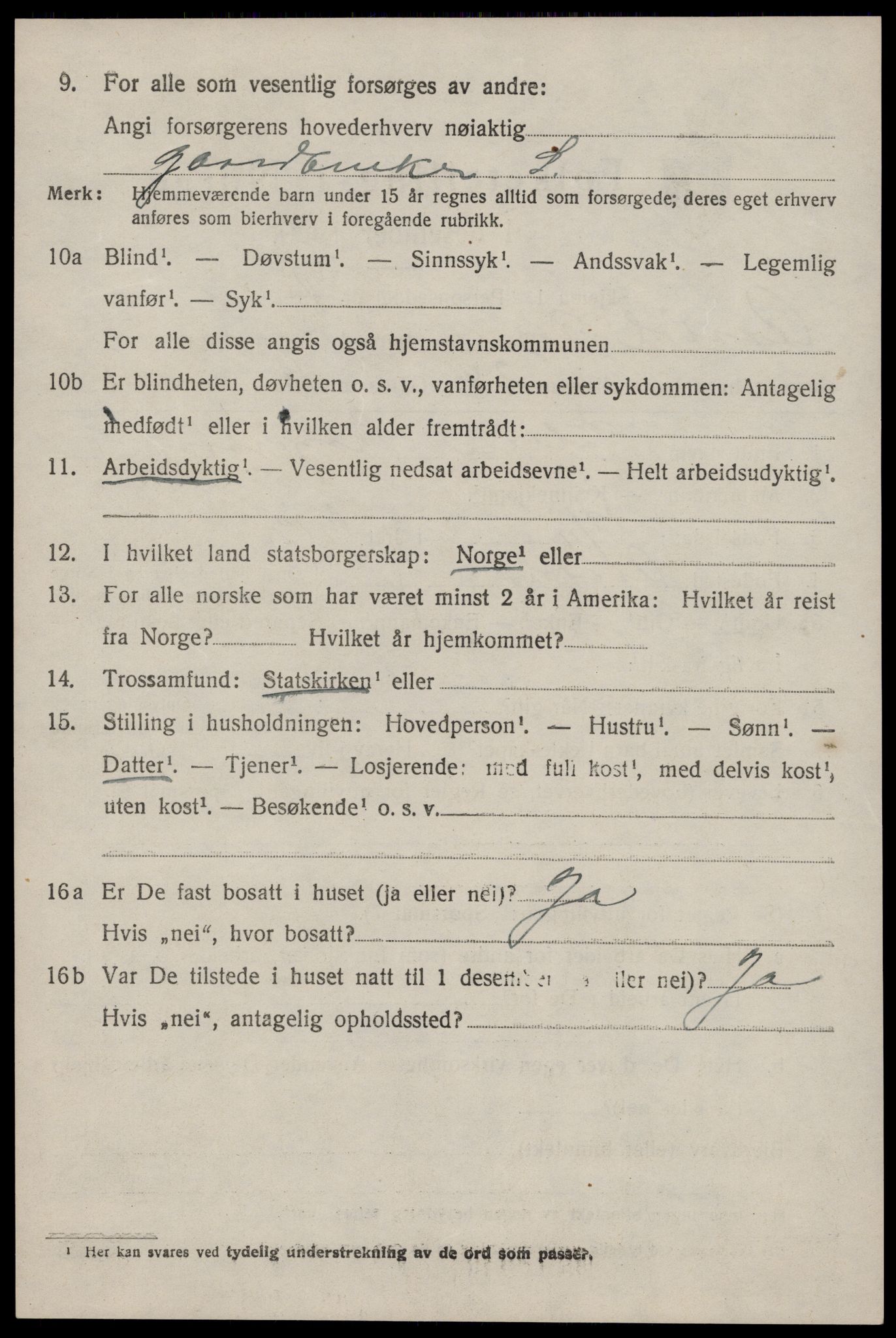 SAST, 1920 census for Årdal, 1920, p. 1467