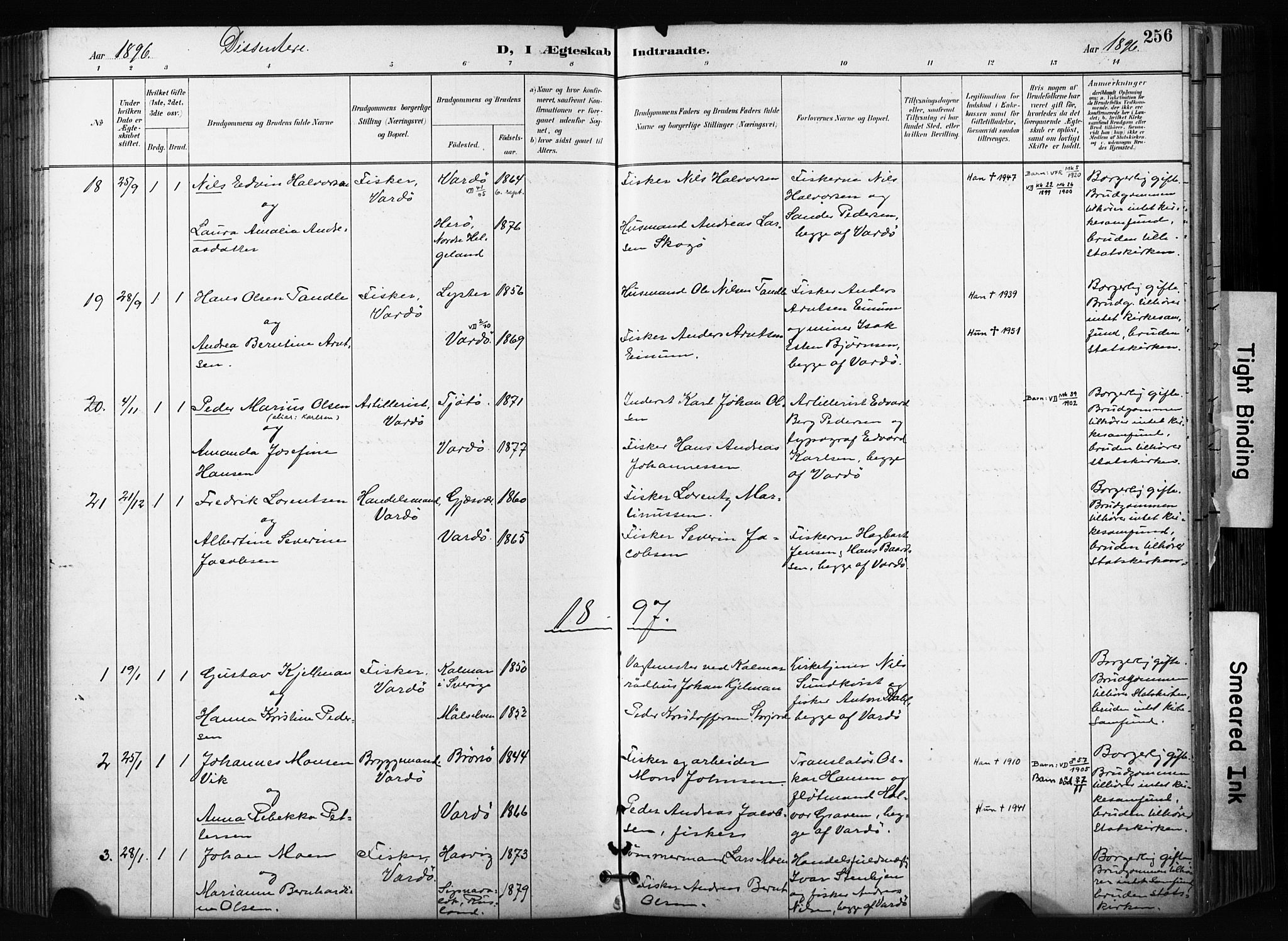 Vardø sokneprestkontor, SATØ/S-1332/H/Ha/L0010kirke: Parish register (official) no. 10, 1895-1907, p. 256