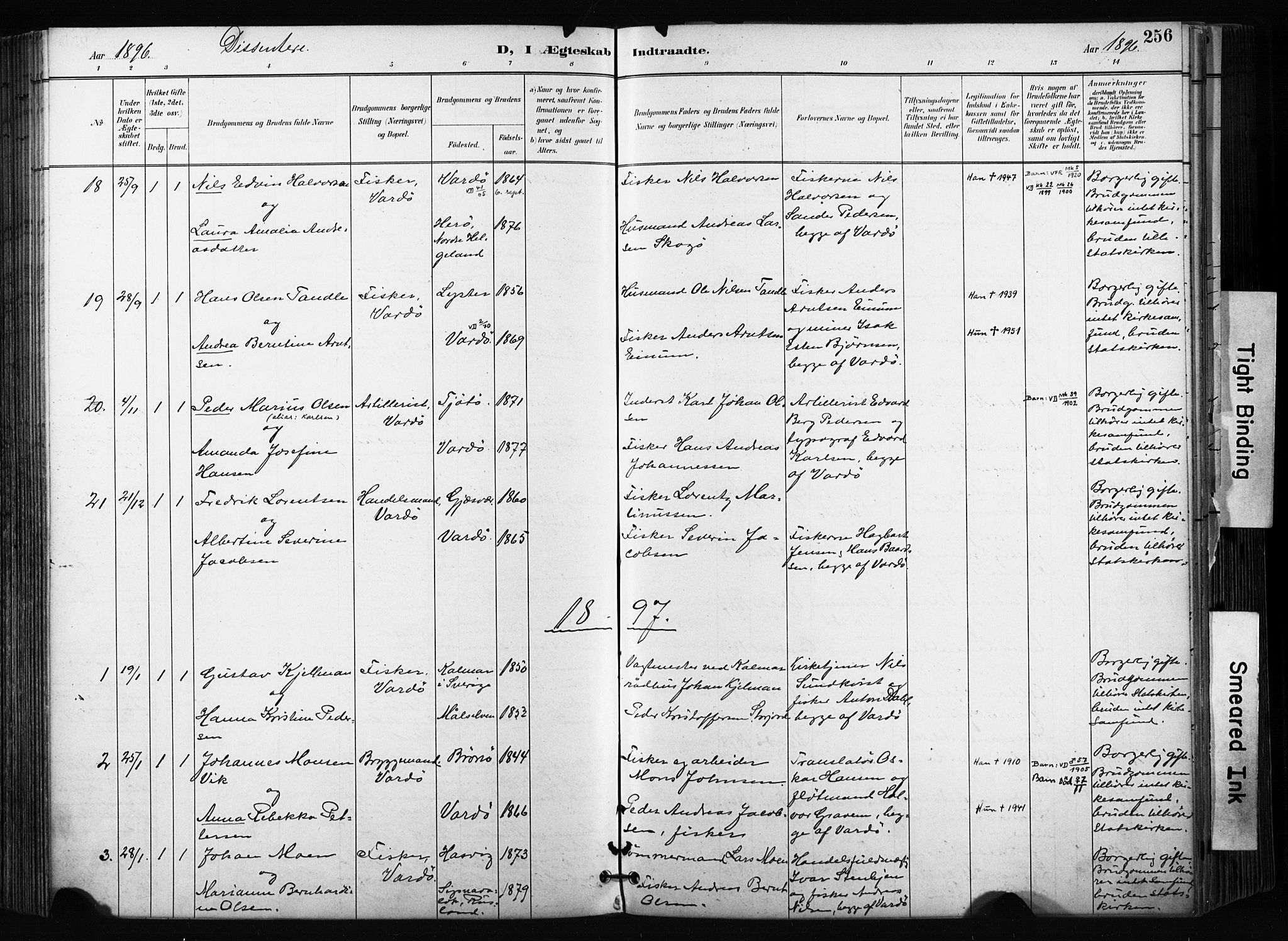 Vardø sokneprestkontor, AV/SATØ-S-1332/H/Ha/L0010kirke: Parish register (official) no. 10, 1895-1907, p. 256