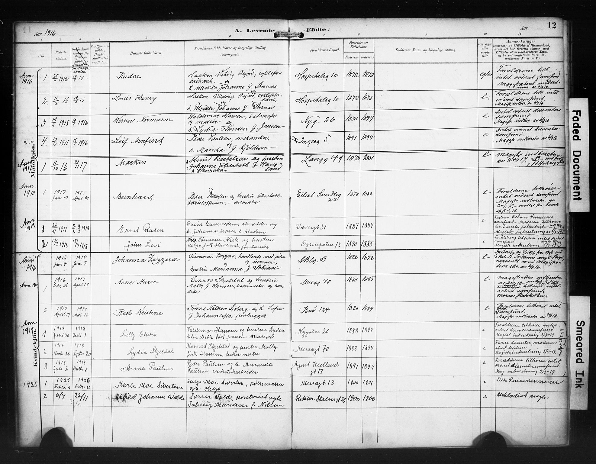 St. Petri sokneprestkontor, AV/SAST-A-101813/001/30/30BA/L0020: Parish register (official) no. A 18, 1893-1928, p. 12