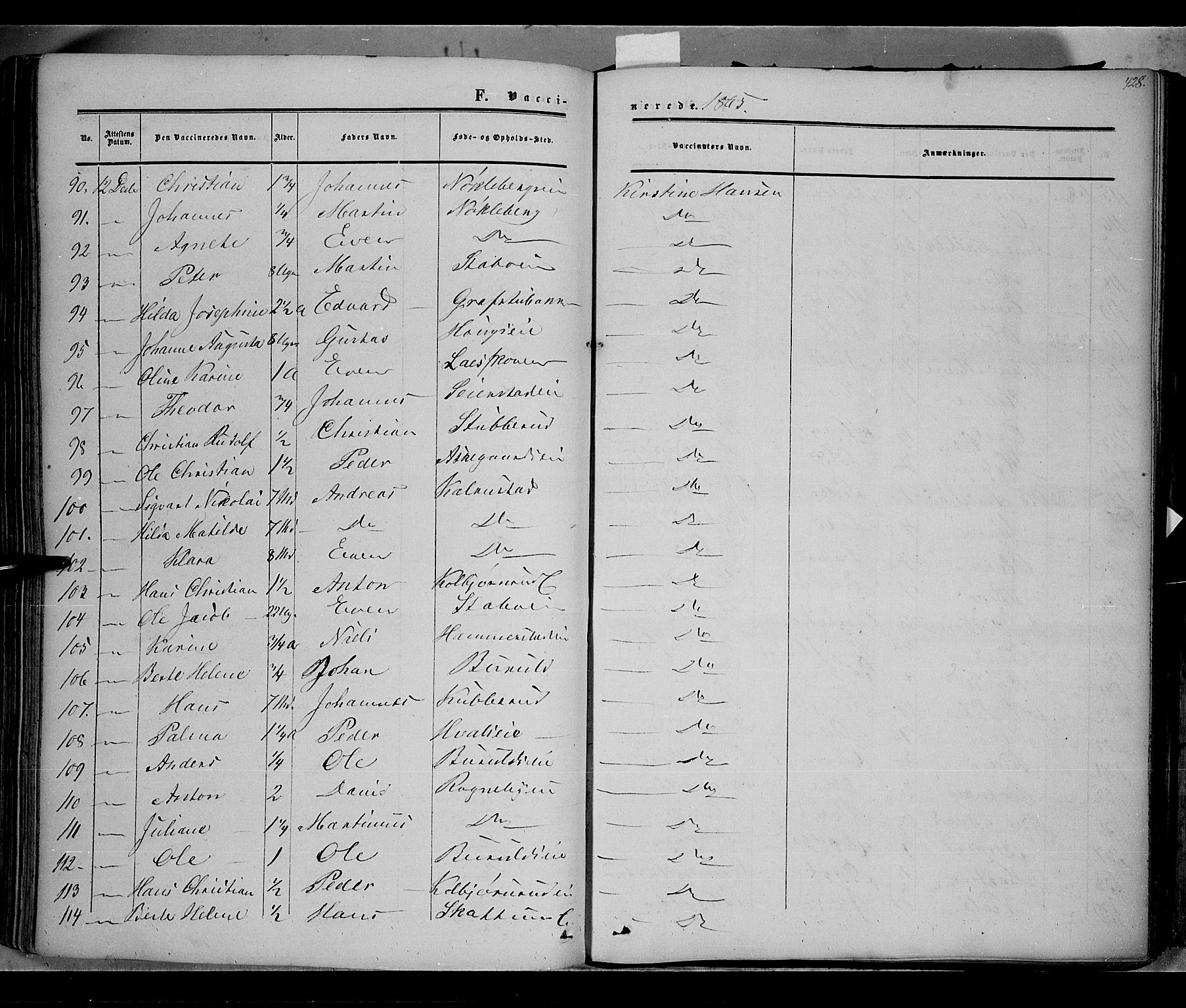 Østre Toten prestekontor, AV/SAH-PREST-104/H/Ha/Haa/L0004: Parish register (official) no. 4, 1857-1865, p. 428