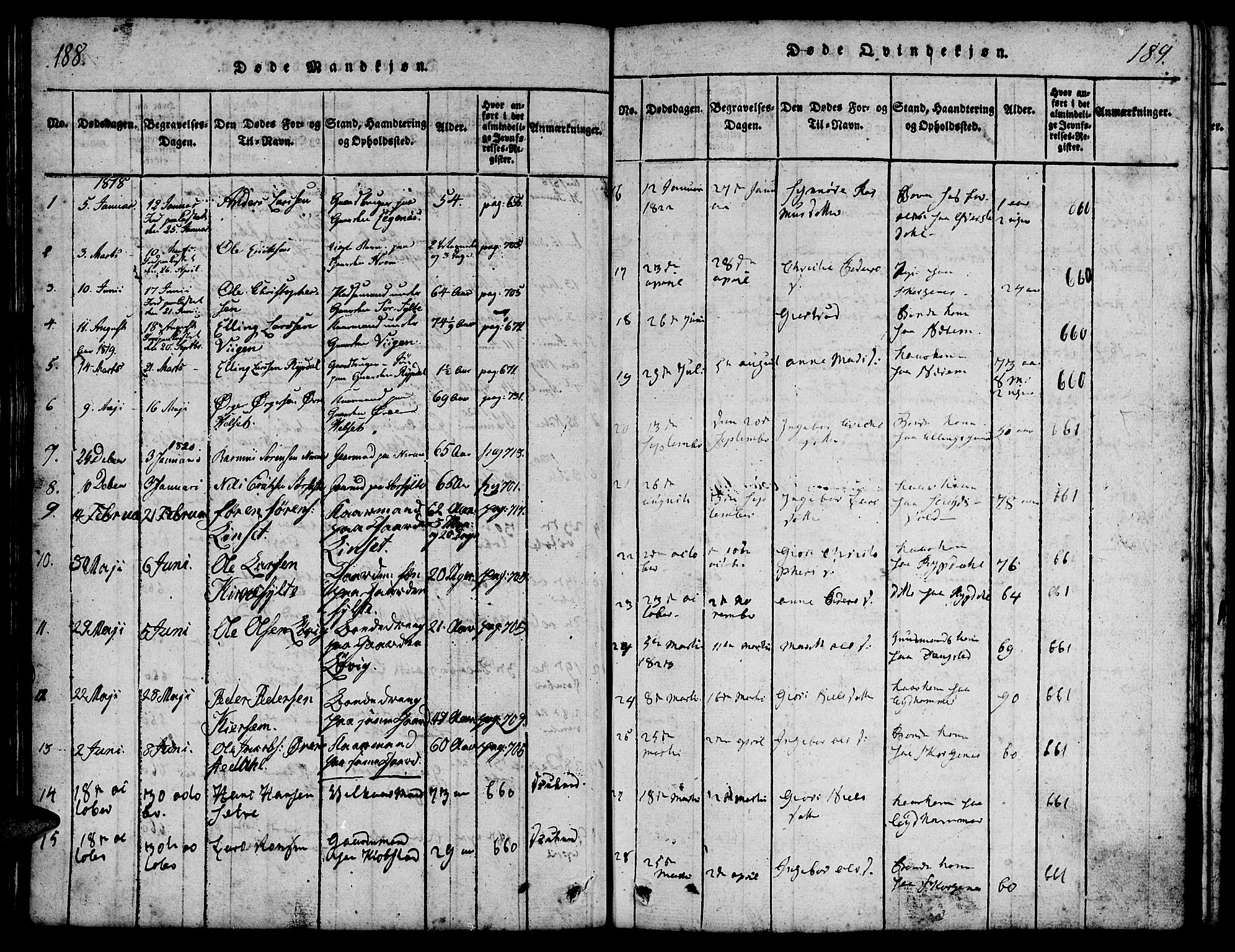 Ministerialprotokoller, klokkerbøker og fødselsregistre - Møre og Romsdal, AV/SAT-A-1454/541/L0544: Parish register (official) no. 541A01, 1818-1847, p. 188-189