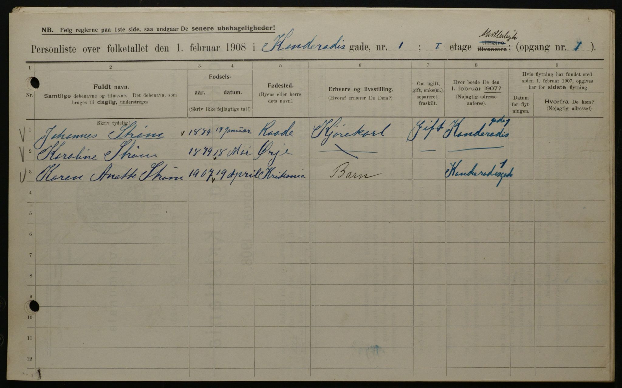 OBA, Municipal Census 1908 for Kristiania, 1908, p. 12416