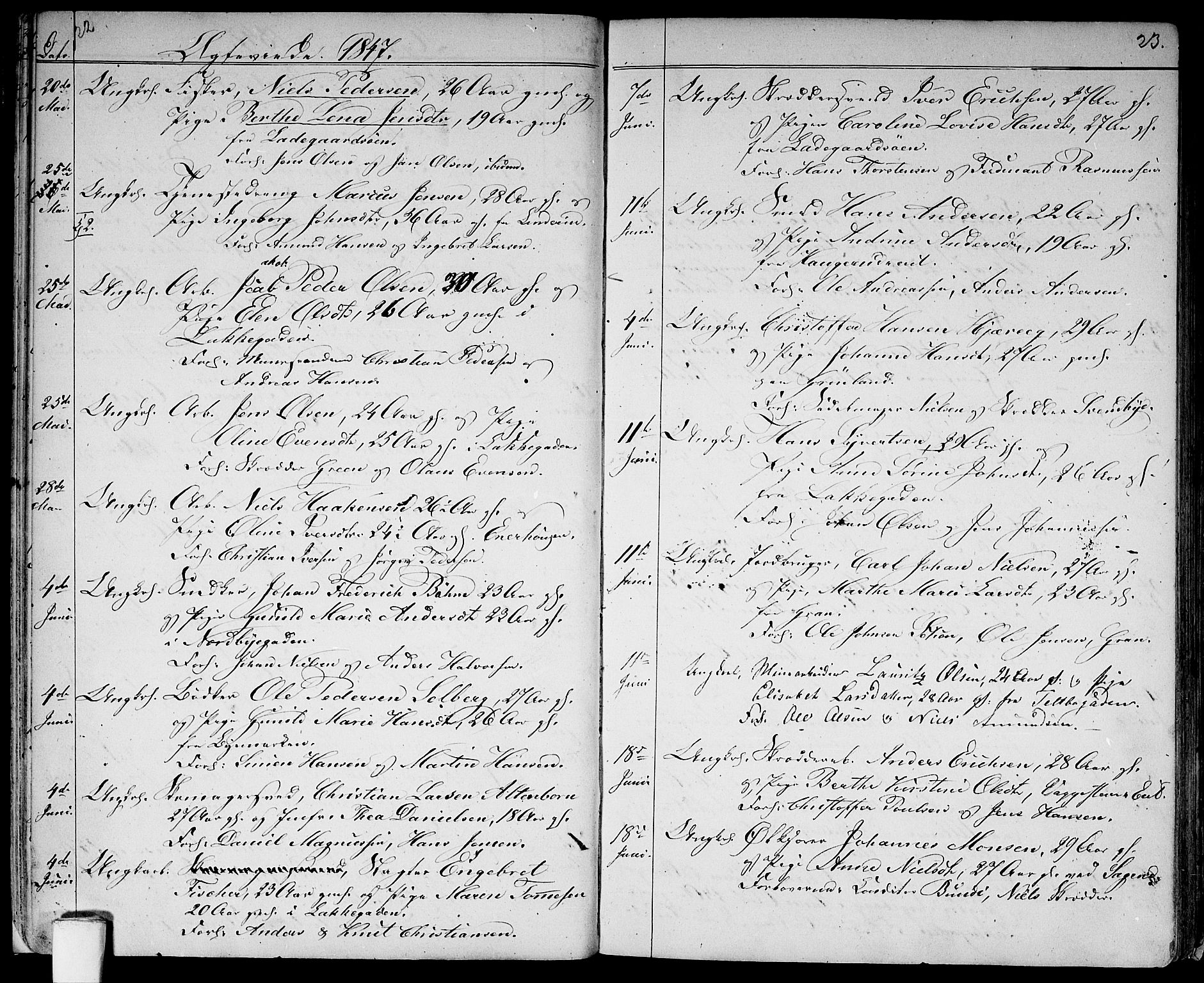 Aker prestekontor kirkebøker, AV/SAO-A-10861/G/L0011: Parish register (copy) no. 11, 1846-1859, p. 22-23