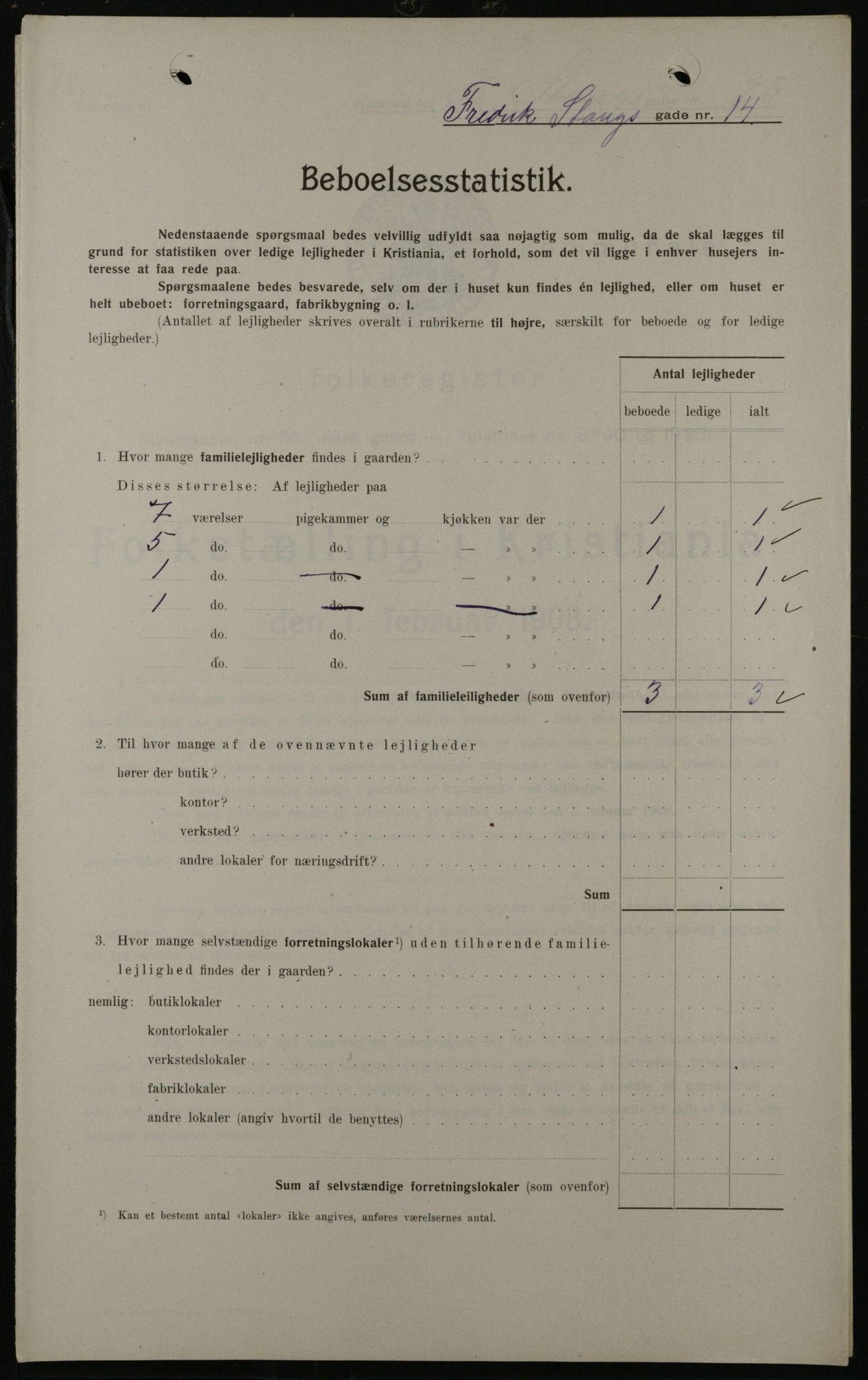 OBA, Municipal Census 1908 for Kristiania, 1908, p. 24072