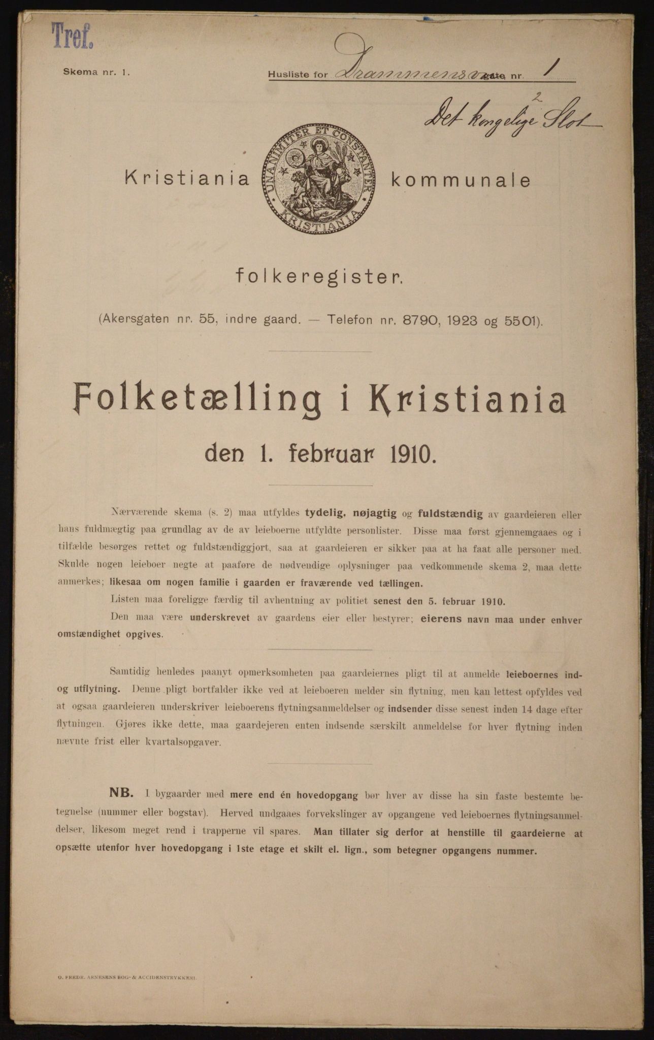 OBA, Municipal Census 1910 for Kristiania, 1910, p. 15540