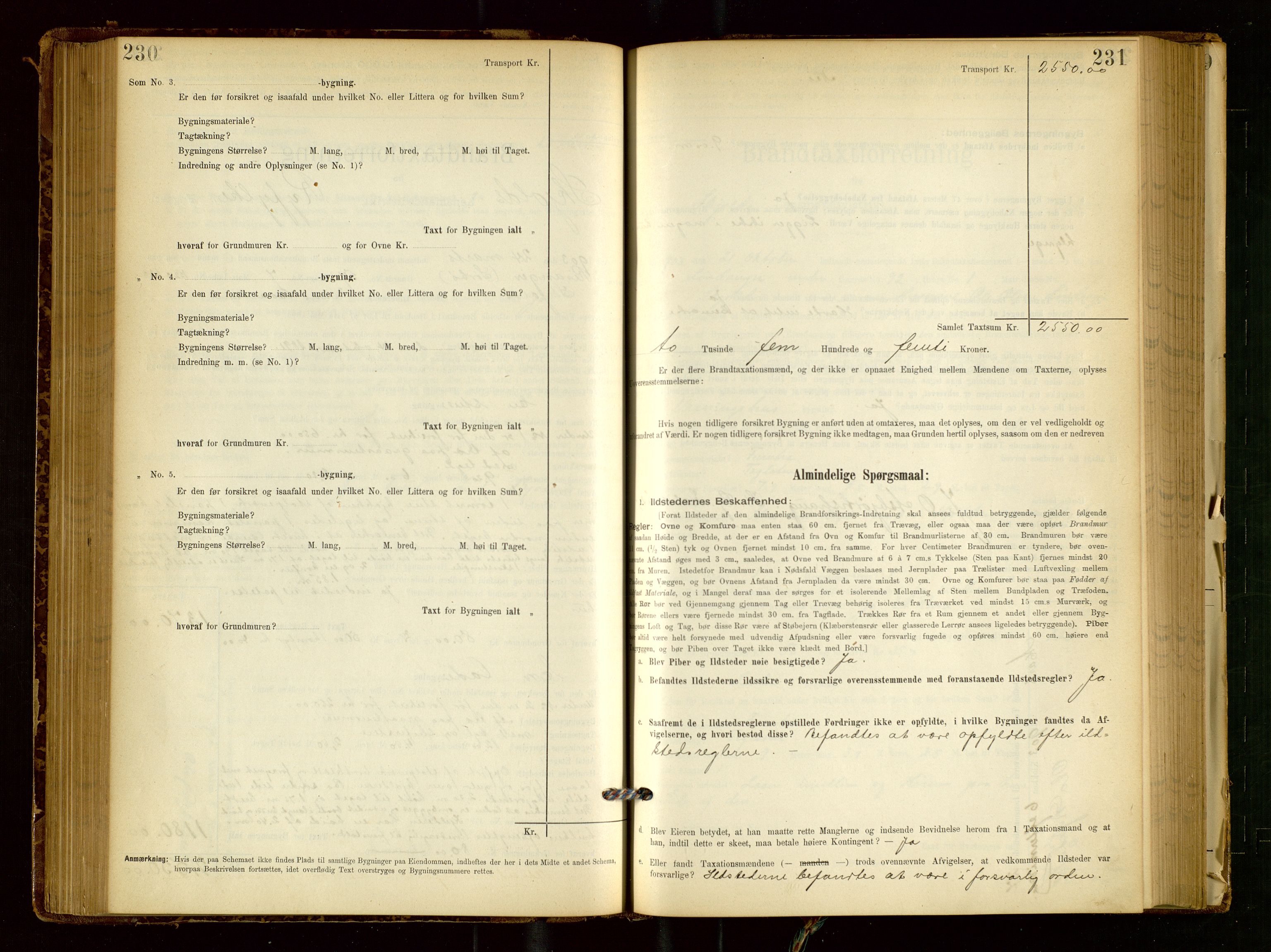 Skjold lensmannskontor, SAST/A-100182/Gob/L0001: "Brandtaxationsprotokol for Skjold Lensmandsdistrikt Ryfylke Fogderi", 1894-1939, p. 230-231