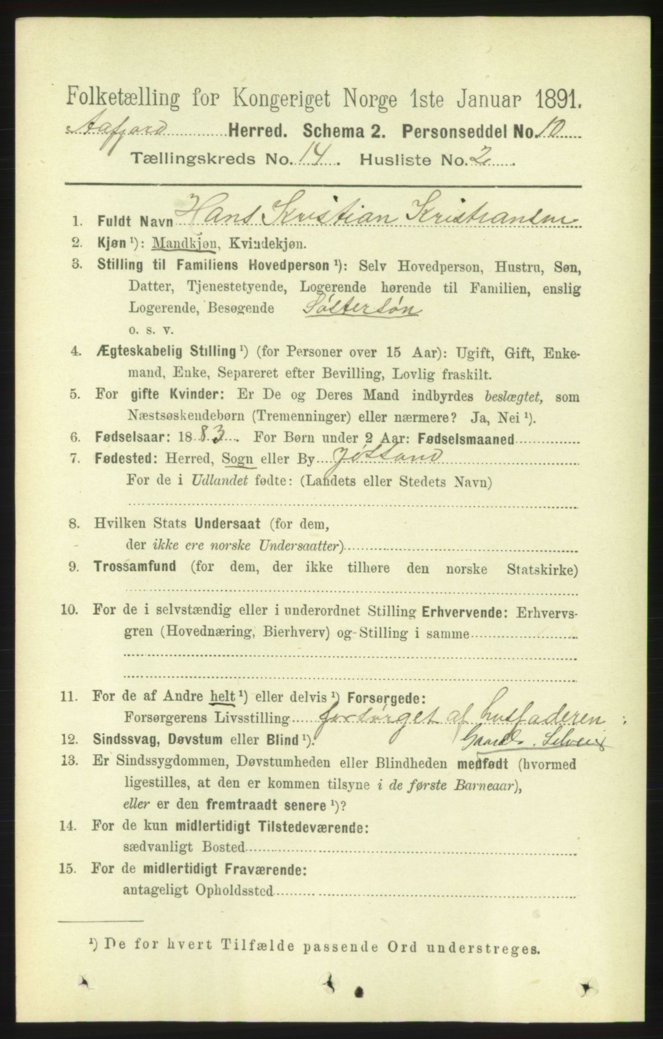 RA, 1891 census for 1630 Åfjord, 1891, p. 4630