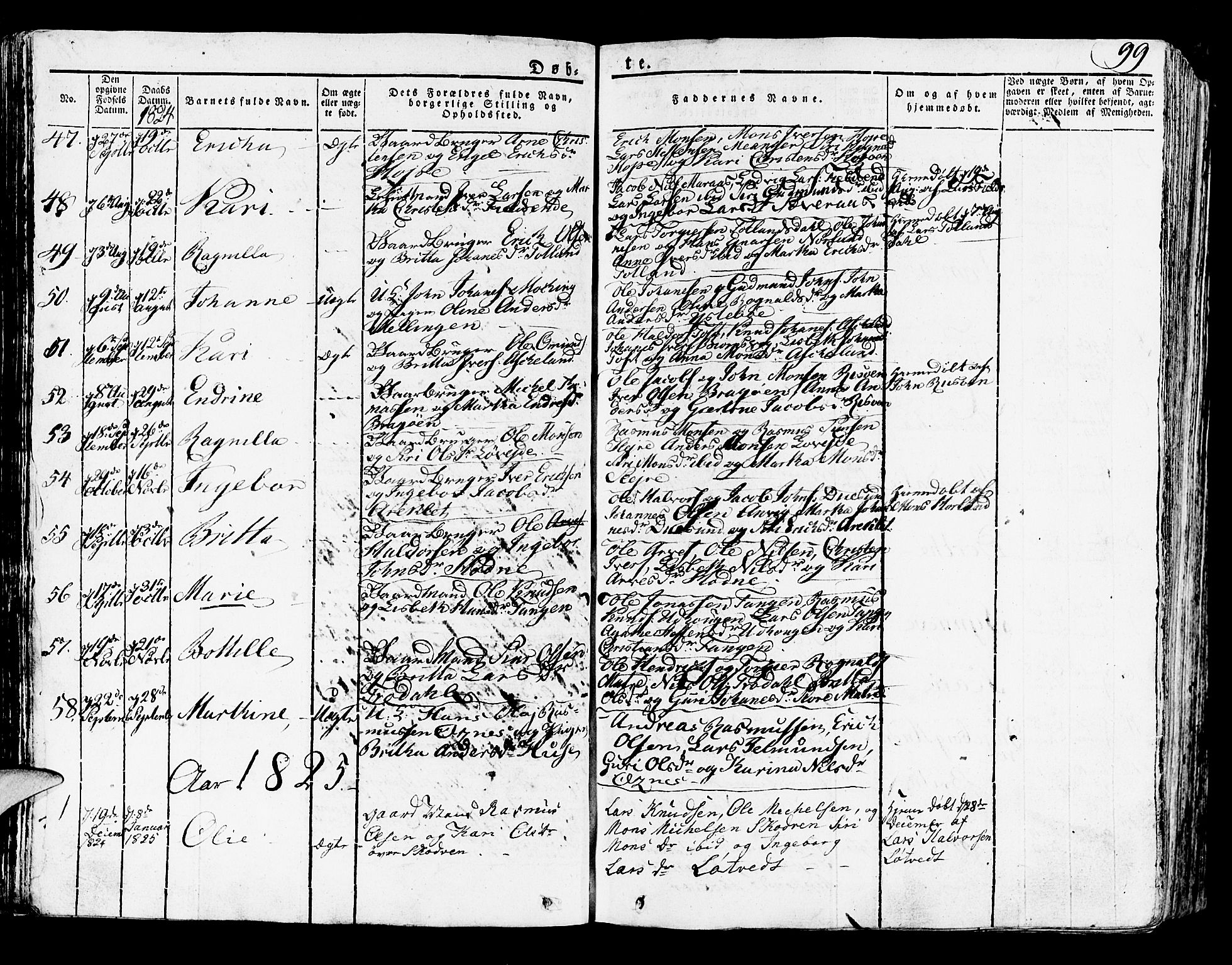 Lindås Sokneprestembete, SAB/A-76701/H/Haa: Parish register (official) no. A 8, 1823-1836, p. 99