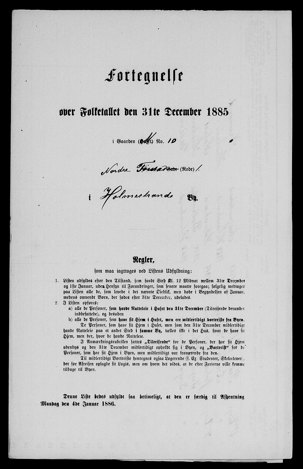 SAKO, 1885 census for 0702 Holmestrand, 1885, p. 20