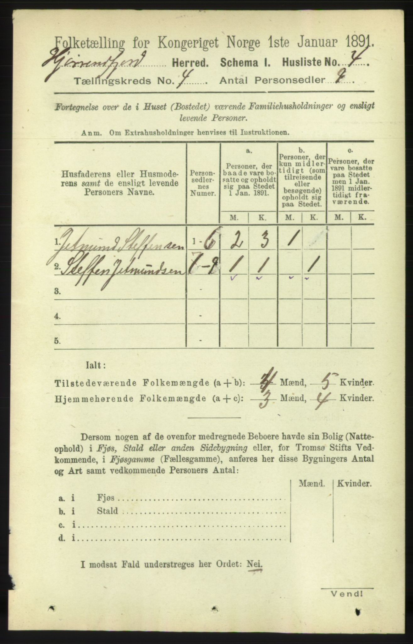 RA, 1891 census for 1522 Hjørundfjord, 1891, p. 643