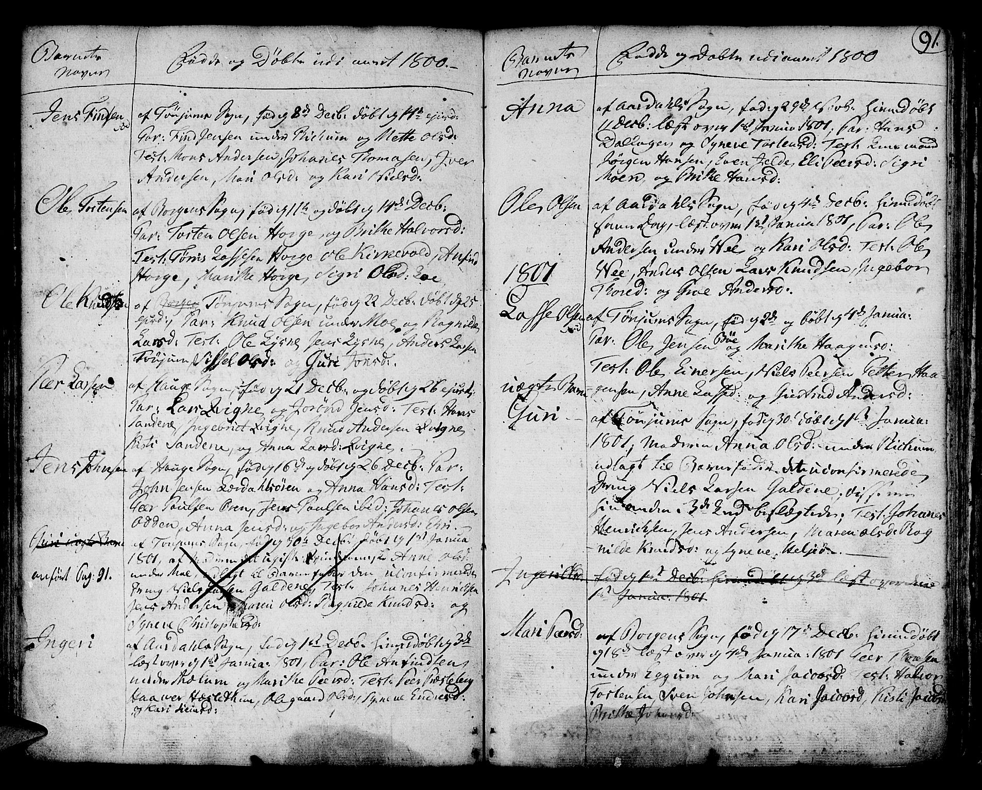 Lærdal sokneprestembete, SAB/A-81201: Parish register (official) no. A 3, 1783-1804, p. 91