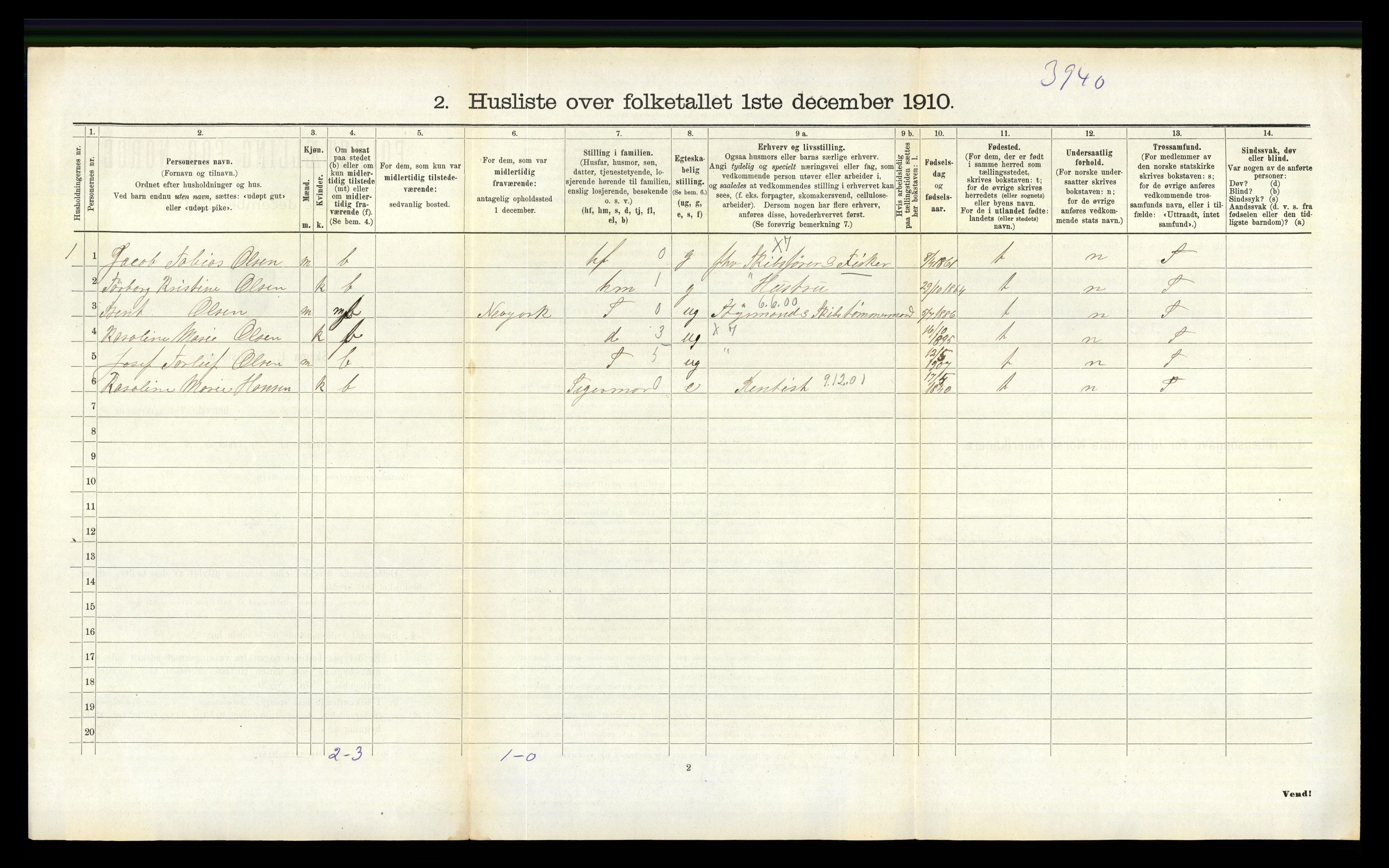 RA, 1910 census for Høvåg, 1910, p. 734