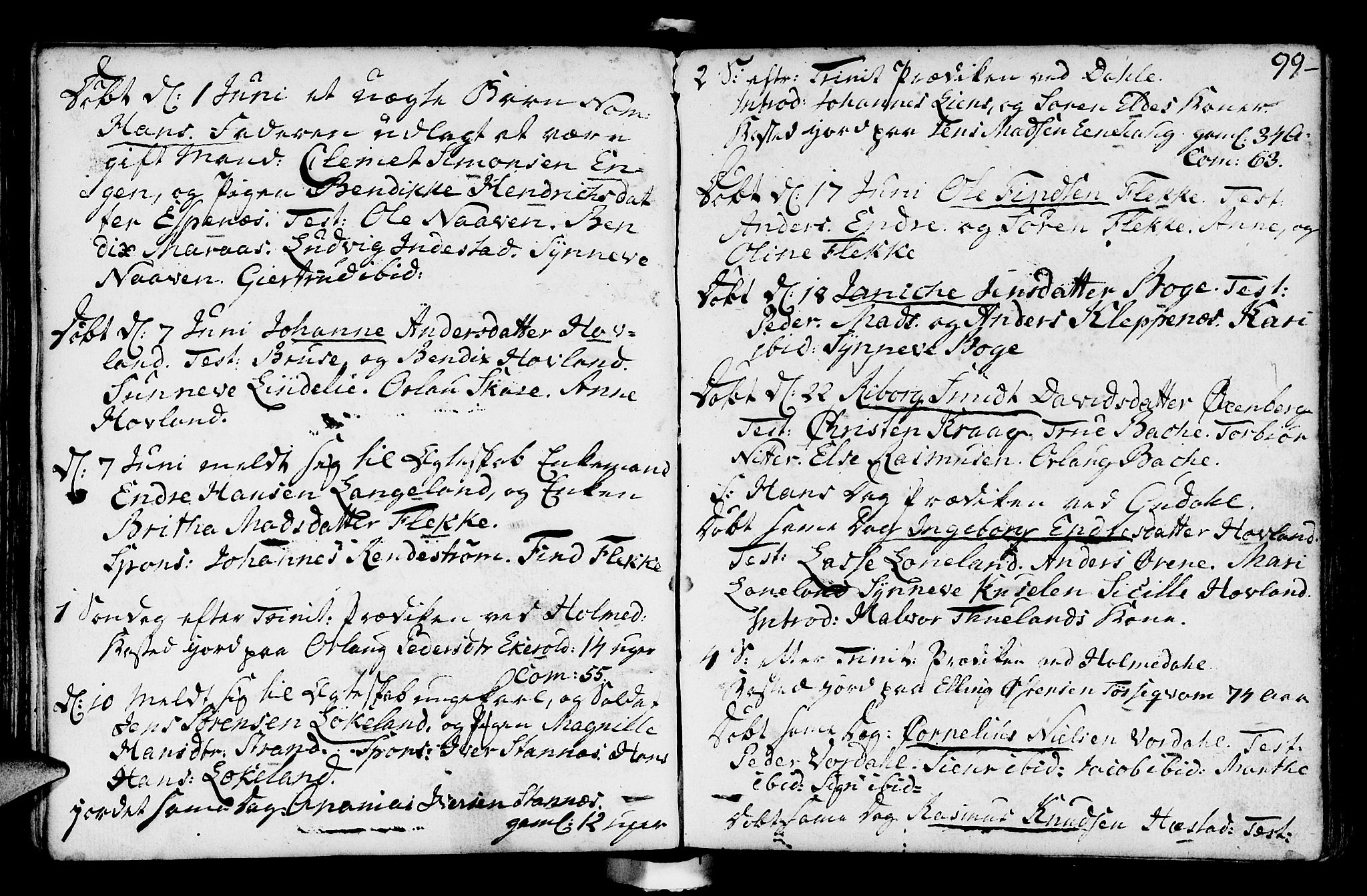 Fjaler sokneprestembete, AV/SAB-A-79801/H/Haa/Haaa/L0003: Parish register (official) no. A 3, 1799-1814, p. 99