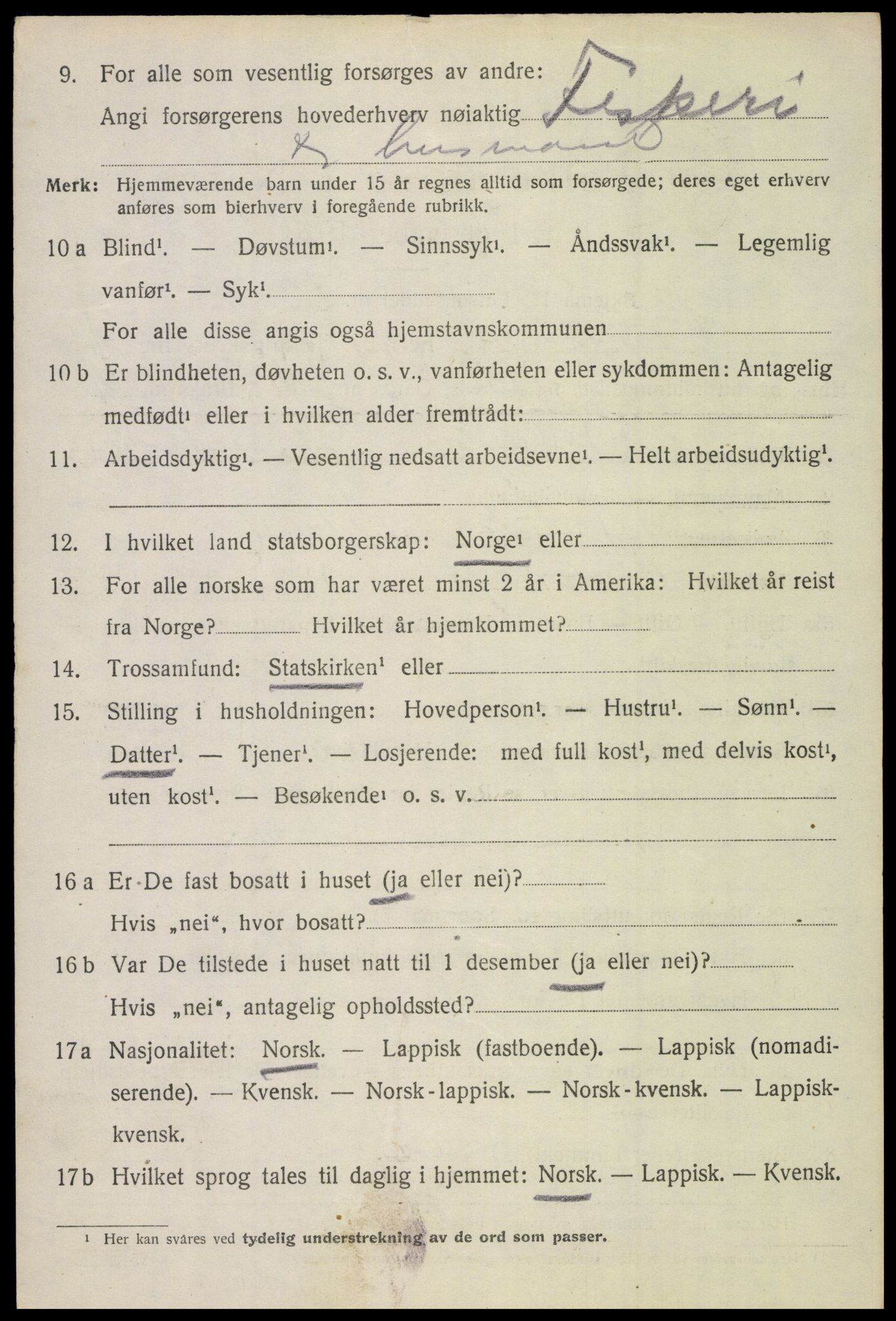 SAT, 1920 census for Borge, 1920, p. 5070