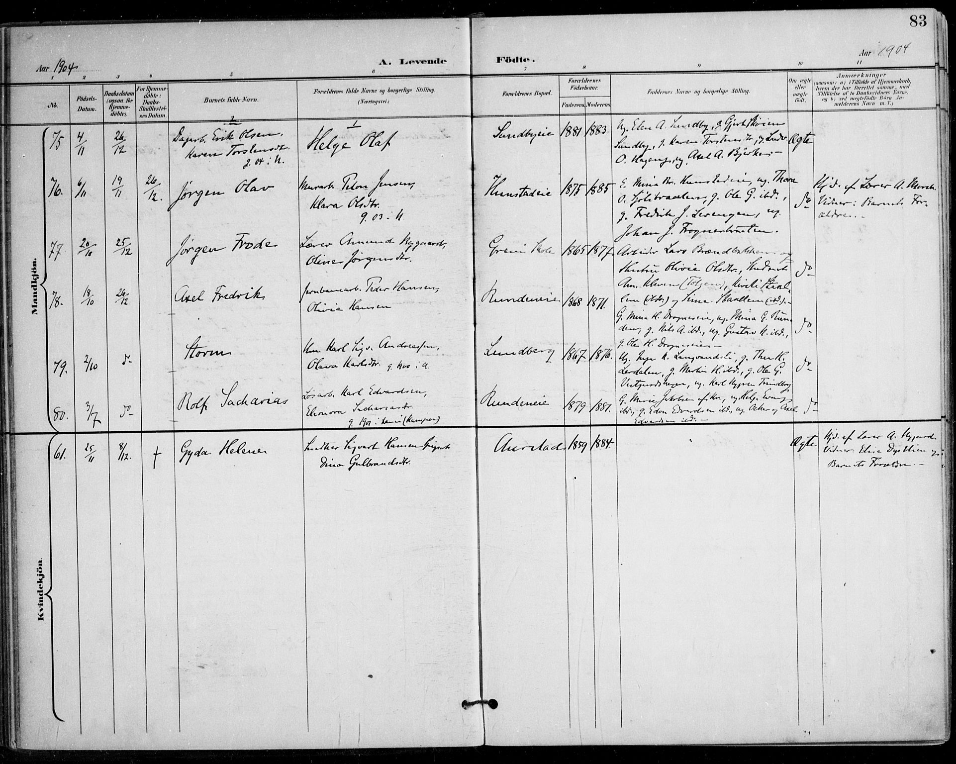 Nes prestekontor Kirkebøker, SAO/A-10410/F/Fa/L0011: Parish register (official) no. I 11, 1899-1918, p. 83