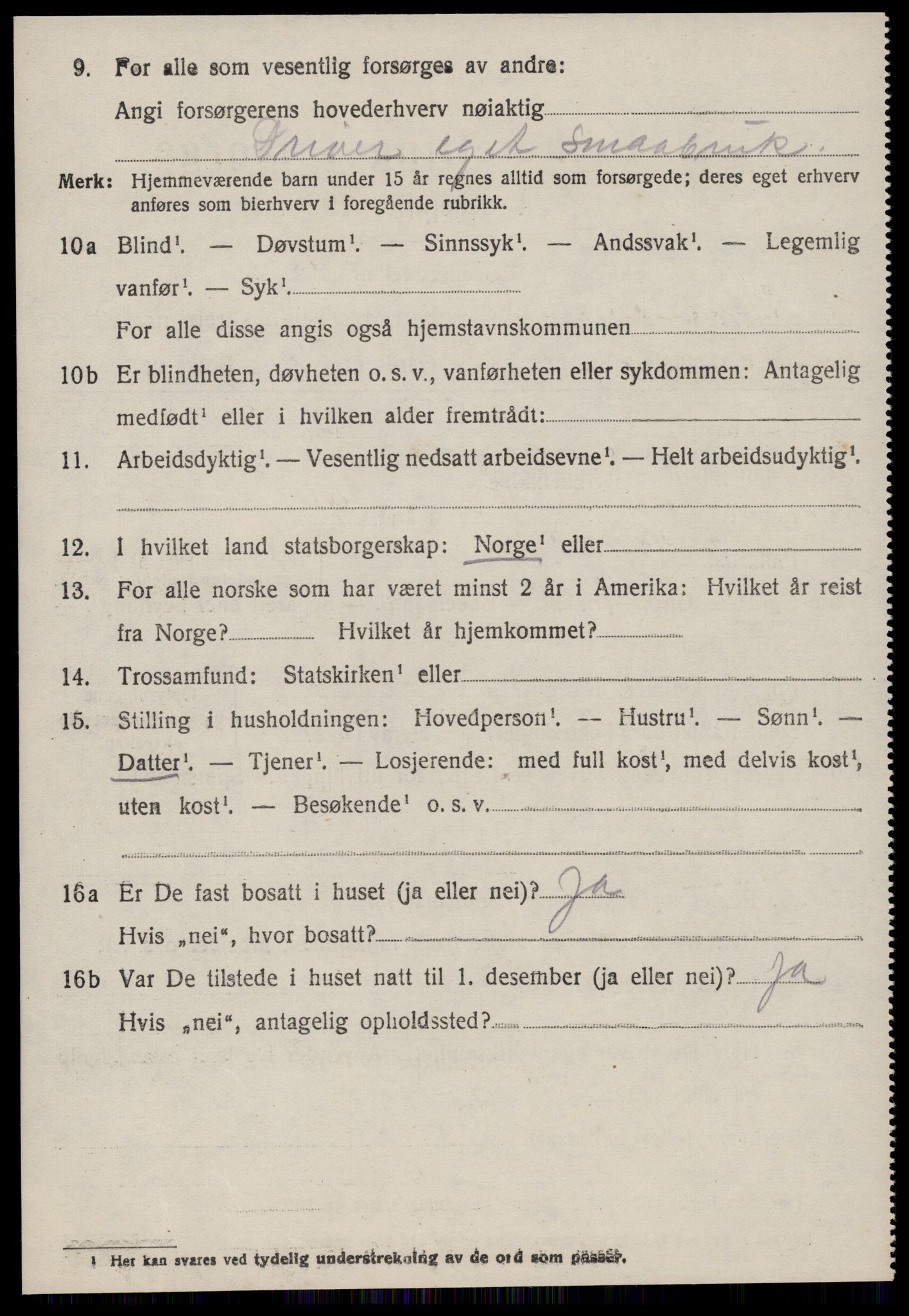 SAT, 1920 census for Vanylven, 1920, p. 4014