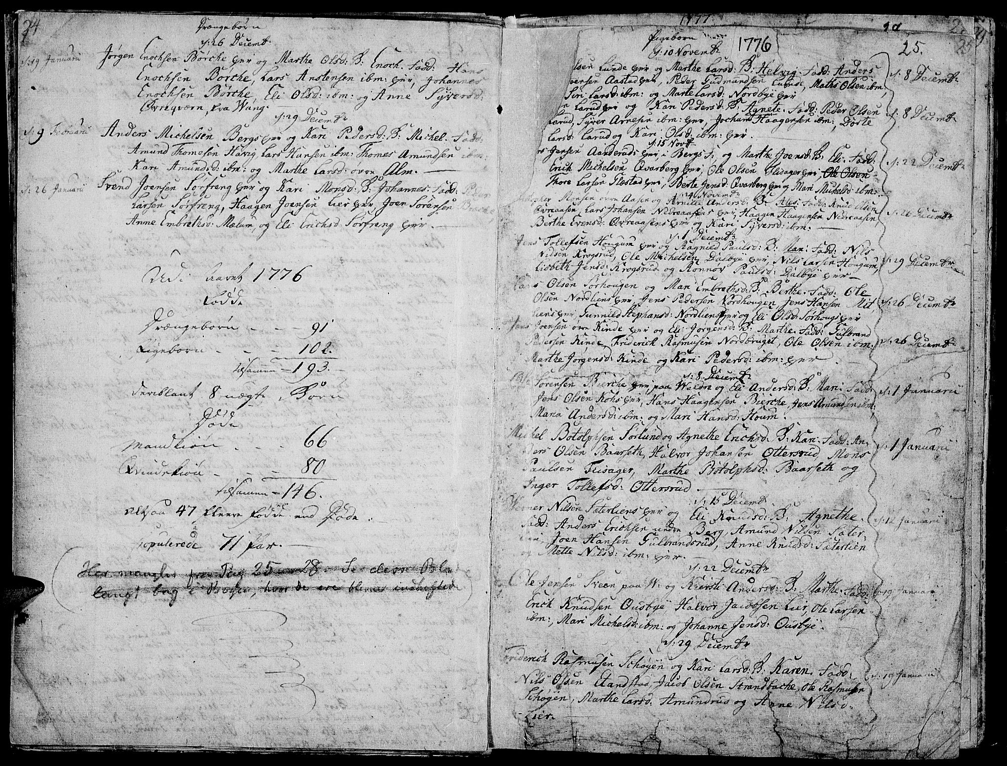 Ringsaker prestekontor, AV/SAH-PREST-014/K/Ka/L0003: Parish register (official) no. 3, 1775-1798, p. 24-25