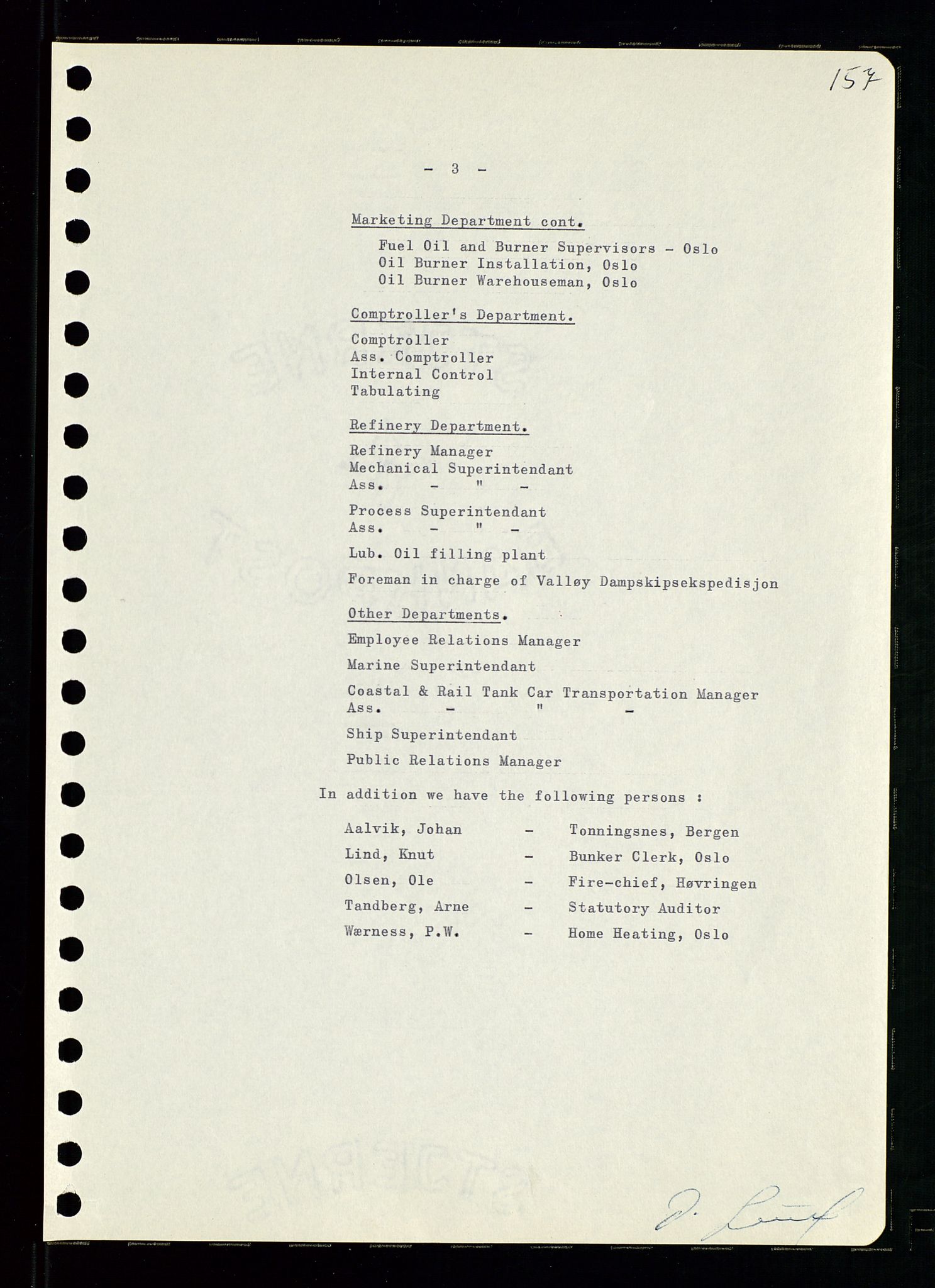 Pa 0982 - Esso Norge A/S, AV/SAST-A-100448/A/Aa/L0001/0001: Den administrerende direksjon Board minutes (styrereferater) / Den administrerende direksjon Board minutes (styrereferater), 1958-1959, p. 157