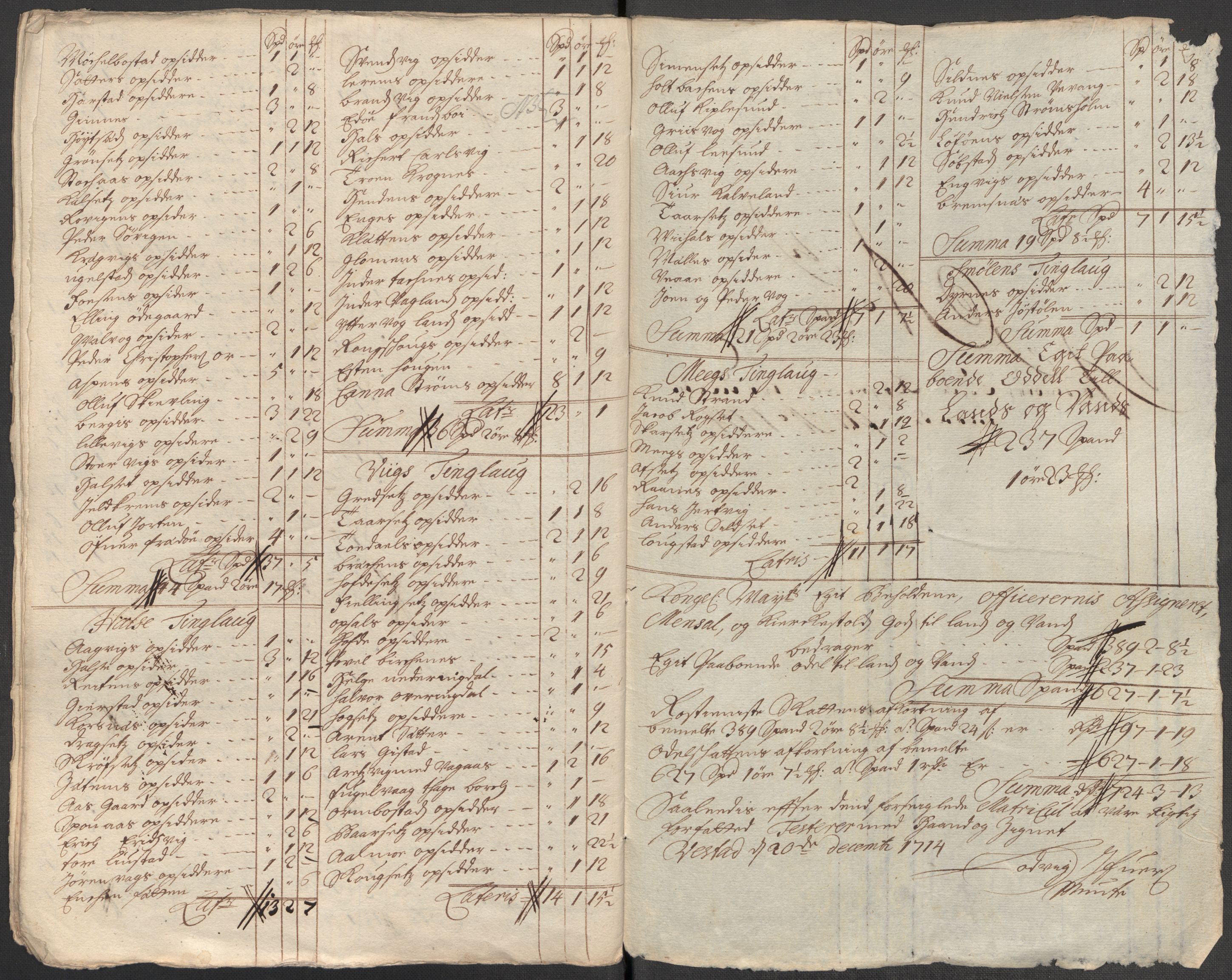 Rentekammeret inntil 1814, Reviderte regnskaper, Fogderegnskap, AV/RA-EA-4092/R56/L3748: Fogderegnskap Nordmøre, 1714-1715, p. 189