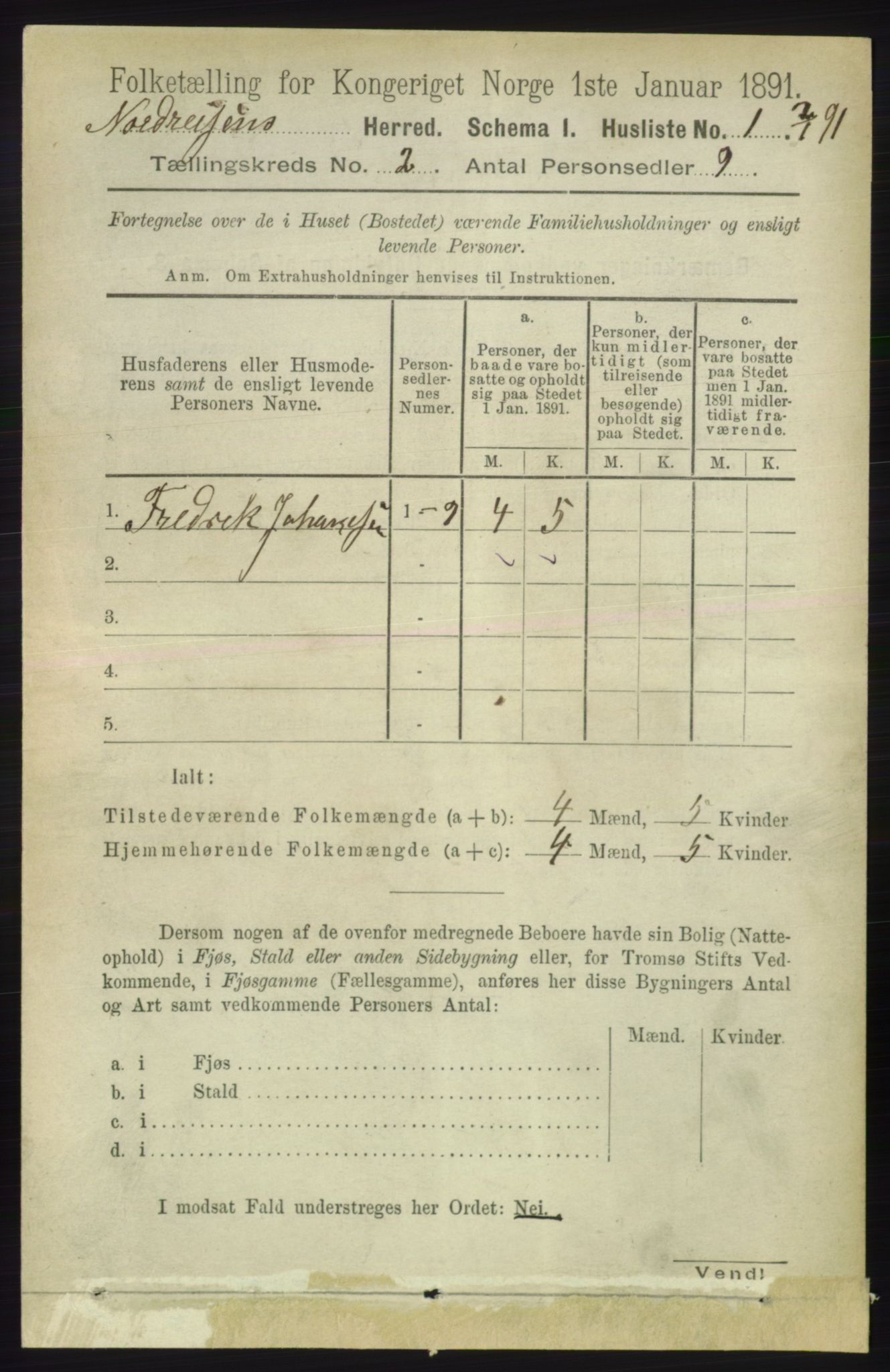 RA, 1891 census for 1942 Nordreisa, 1891, p. 702