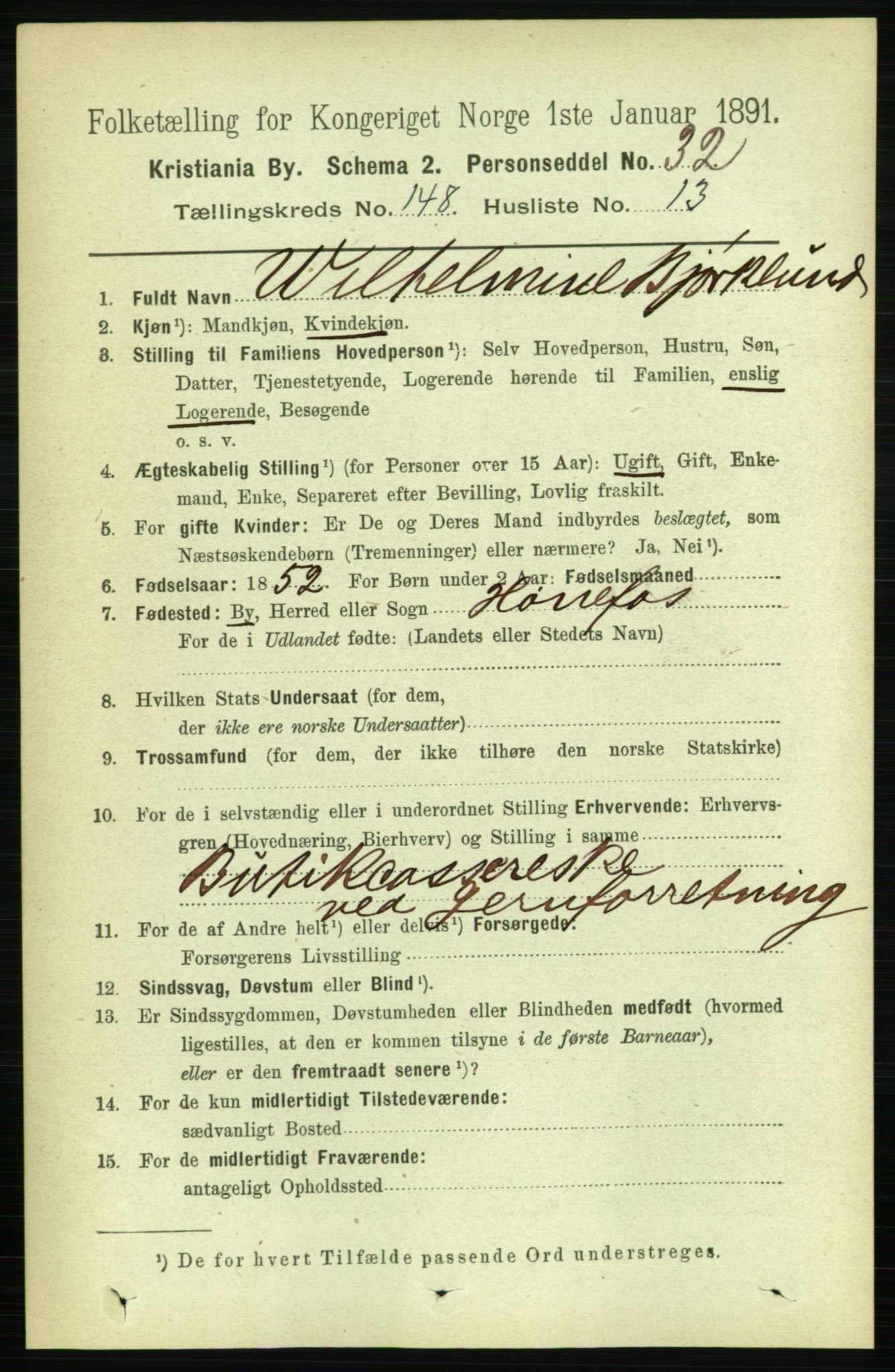 RA, 1891 census for 0301 Kristiania, 1891, p. 82438