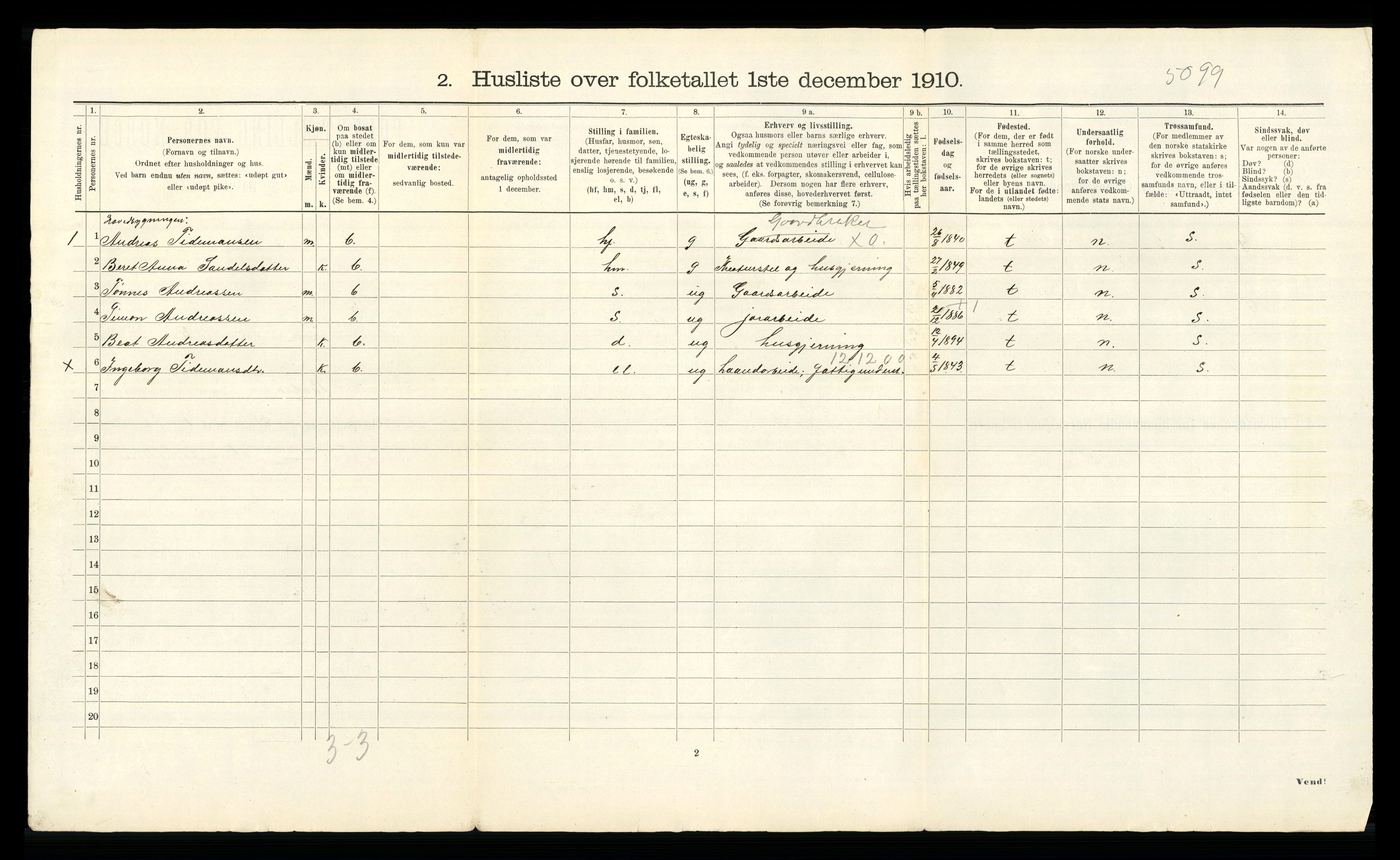RA, 1910 census for Bolsøy, 1910, p. 52
