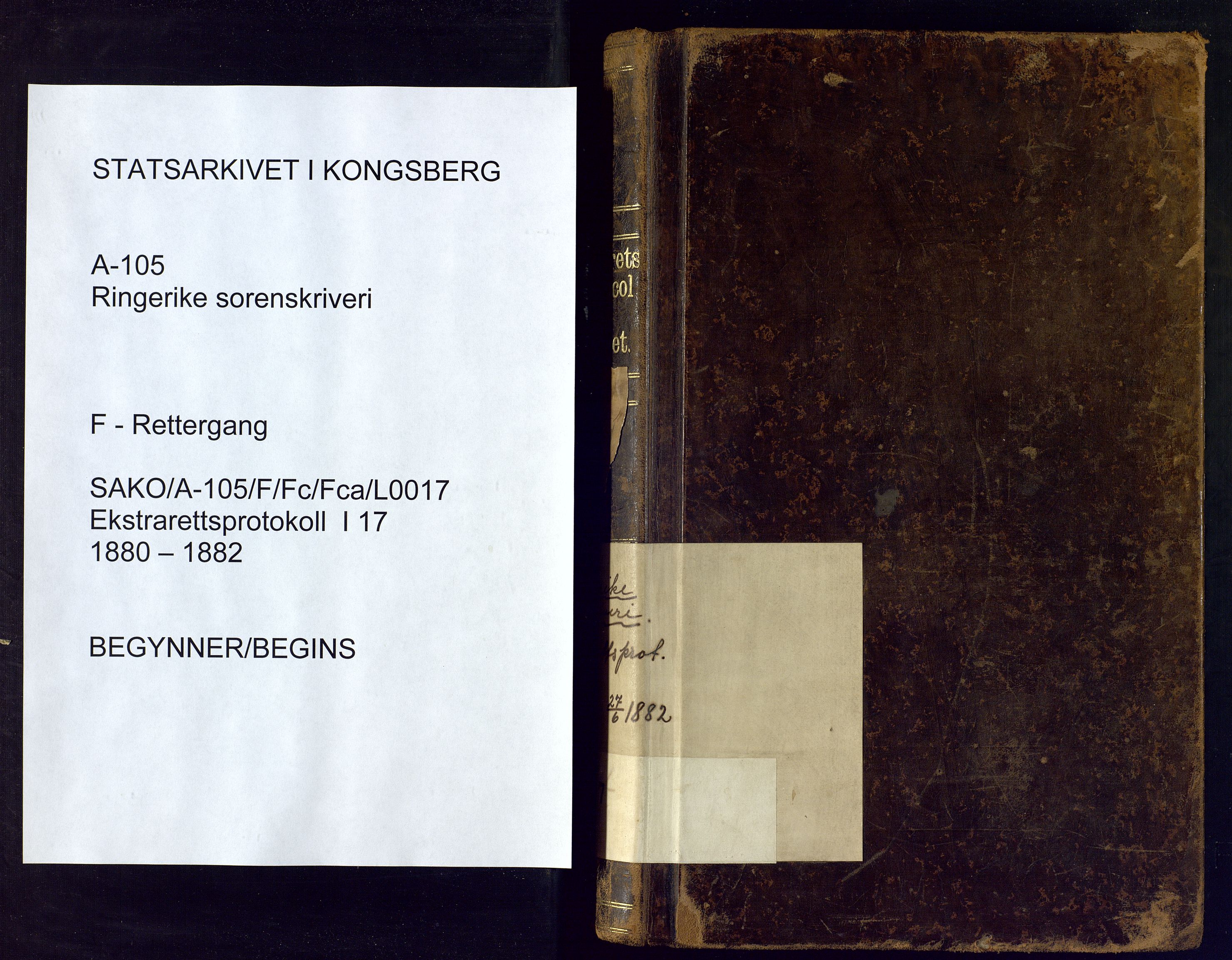 Ringerike sorenskriveri, AV/SAKO-A-105/F/Fc/Fca/L0017: Ekstrarettsprotokoll, 1880-1882