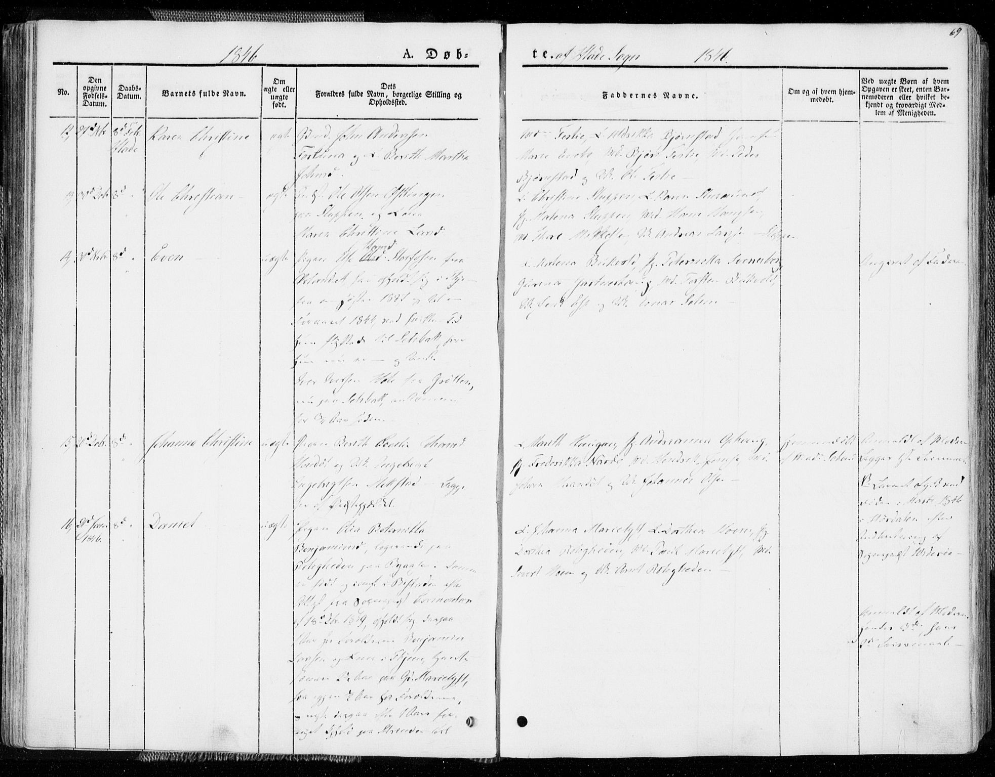 Ministerialprotokoller, klokkerbøker og fødselsregistre - Sør-Trøndelag, SAT/A-1456/606/L0290: Parish register (official) no. 606A05, 1841-1847, p. 69