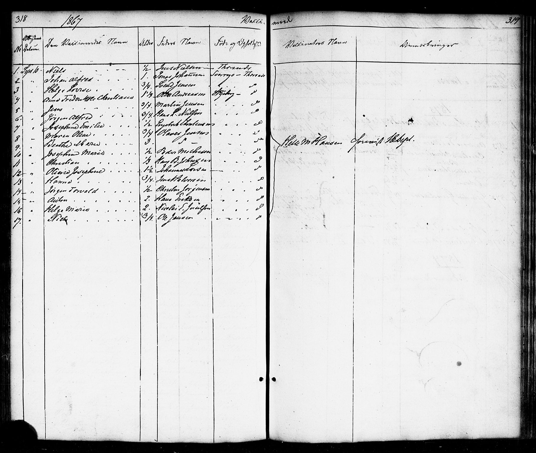 Borge prestekontor Kirkebøker, AV/SAO-A-10903/F/Fb/L0002: Parish register (official) no. II 2, 1853-1877, p. 318-319